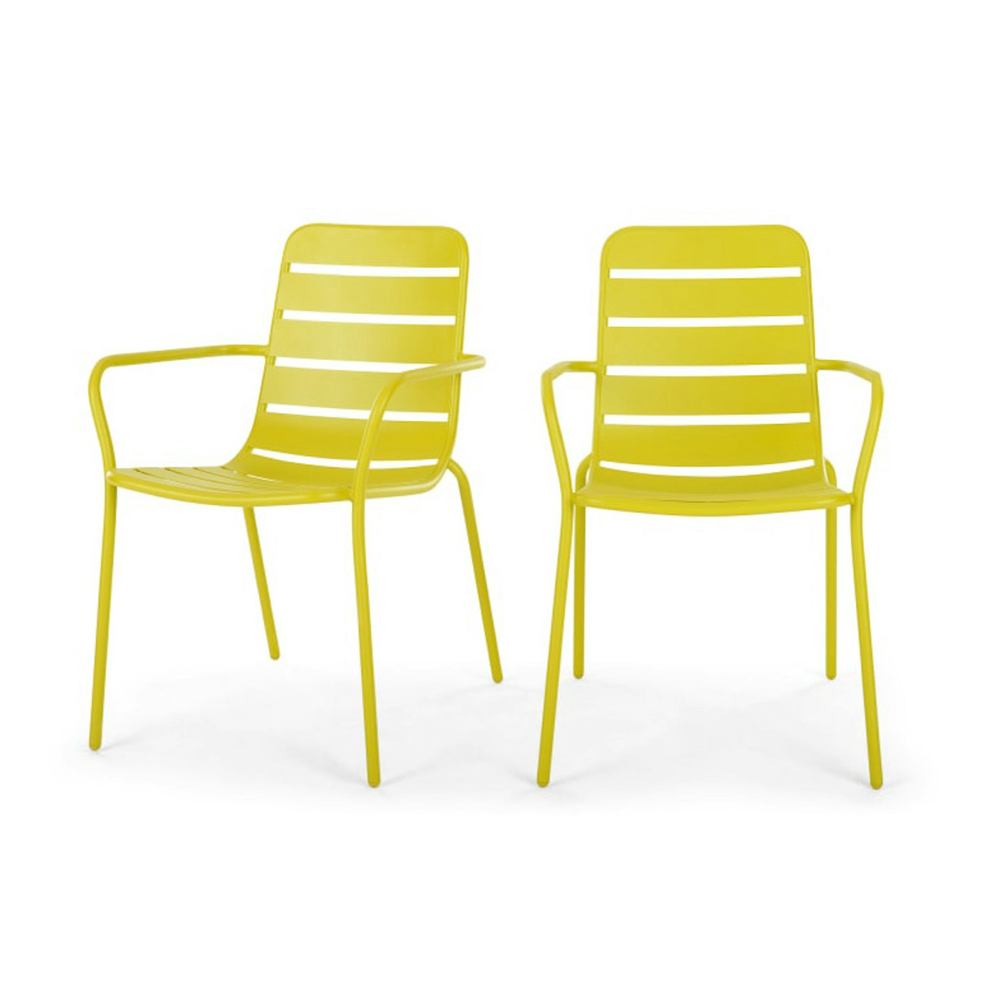 MADE Essentials Set of 2 Tice Garden Dining Chair, Chartreuse