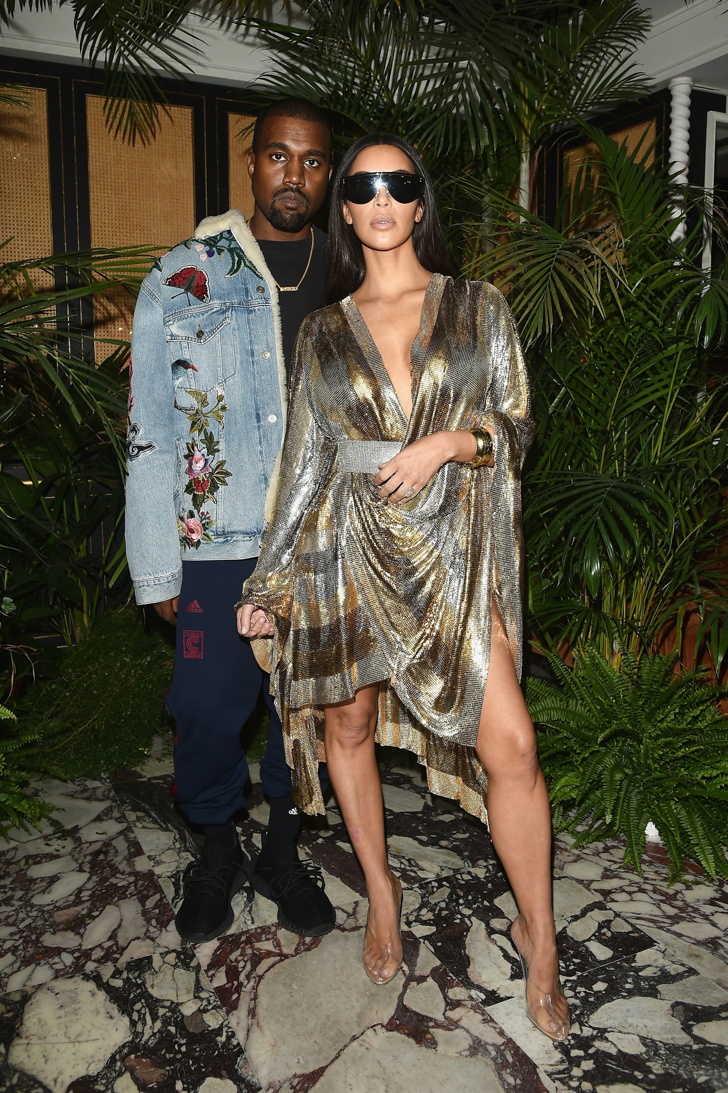 Kim Kardashian and Kayne West at Balmain's Fashion Show After Party in 2016