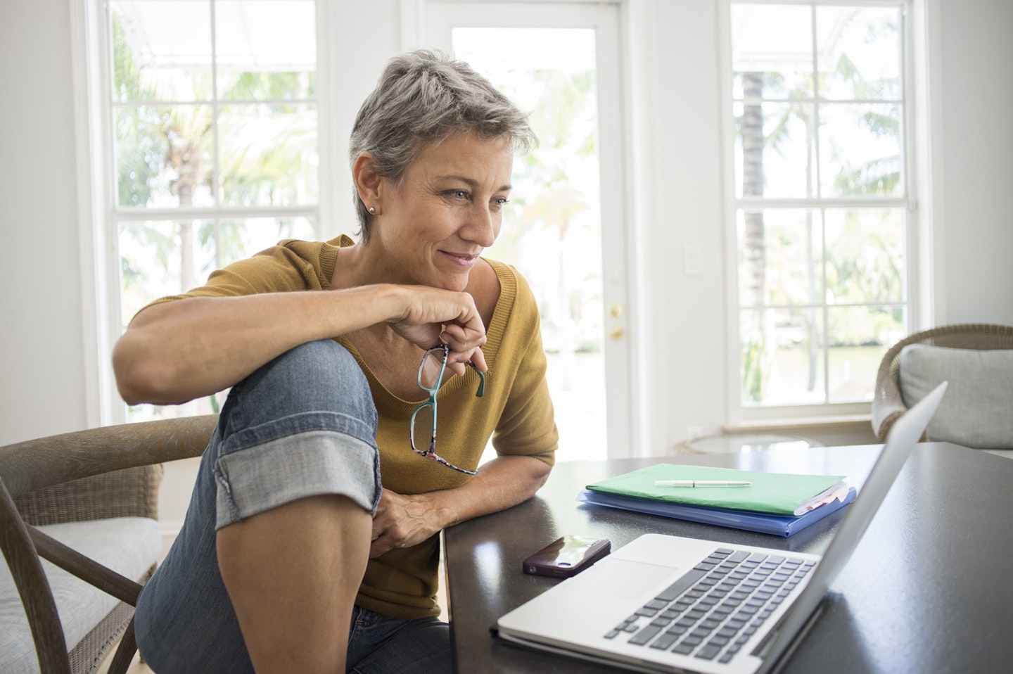 Mature woman on computer