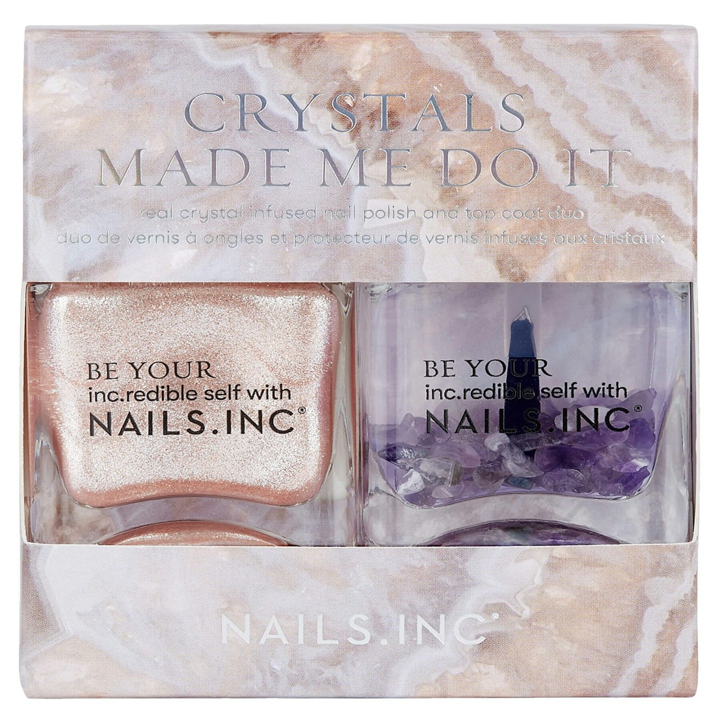 Nails.Inc Rose Quartz Amethyst Crystal Nail Polish