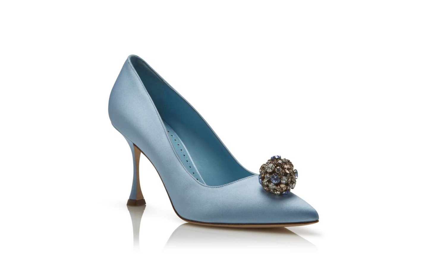 Light Blue Satin Embellishment Detail Pumps, WERE £855 NOW £513