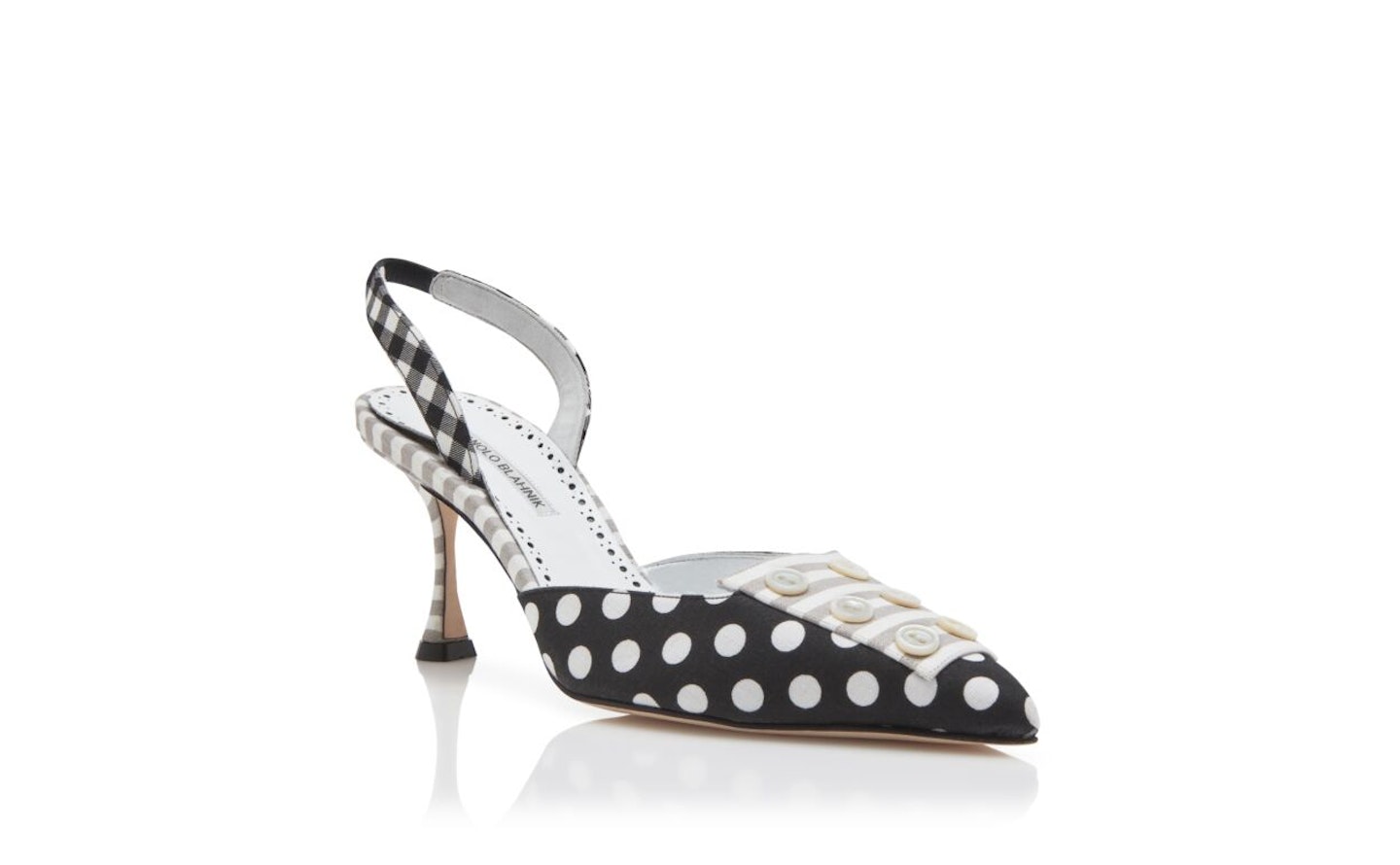 Monochrome Cotton Slingback Pumps, WERE £685 NOW £343