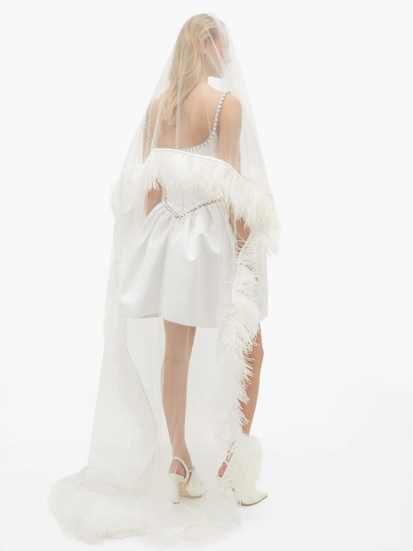 Christopher Kane, Feather-Trimmed Tulle Veil, £795