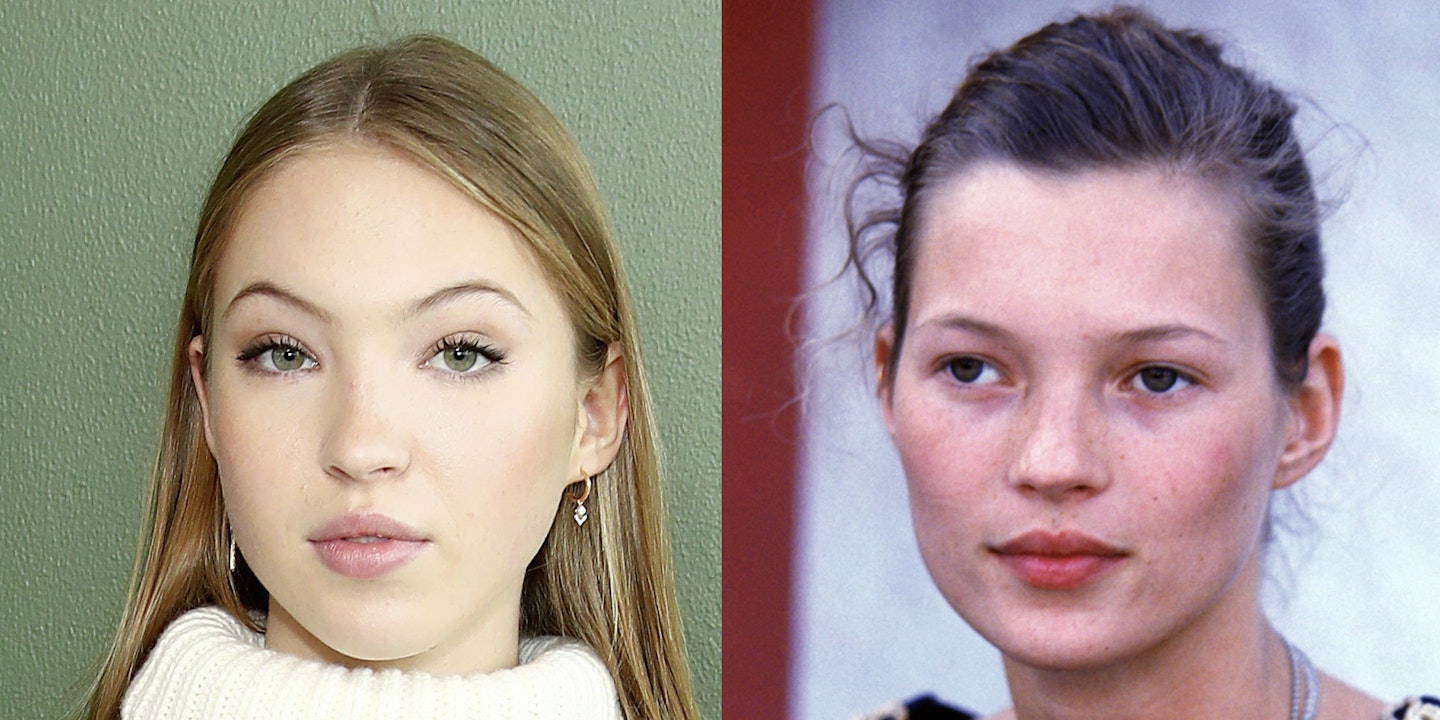 Lila Grace and Kate Moss at same age