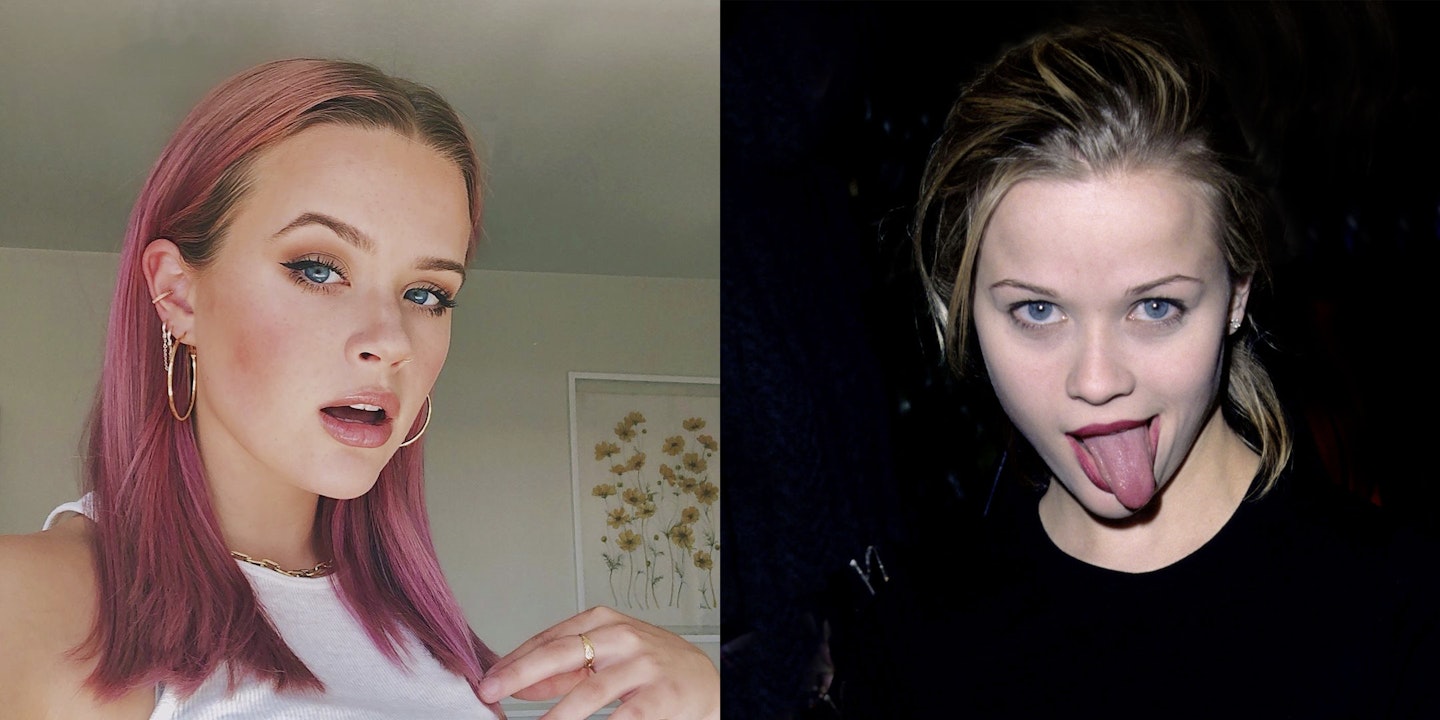 Reese Witherspoon and Ava Phillippe at same age