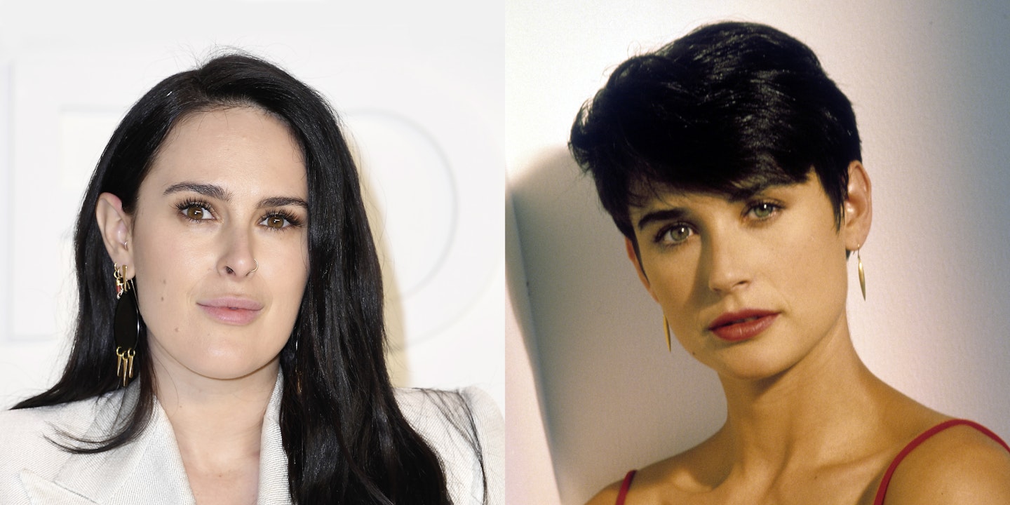 Rumer Willis and Demi Moore at same age