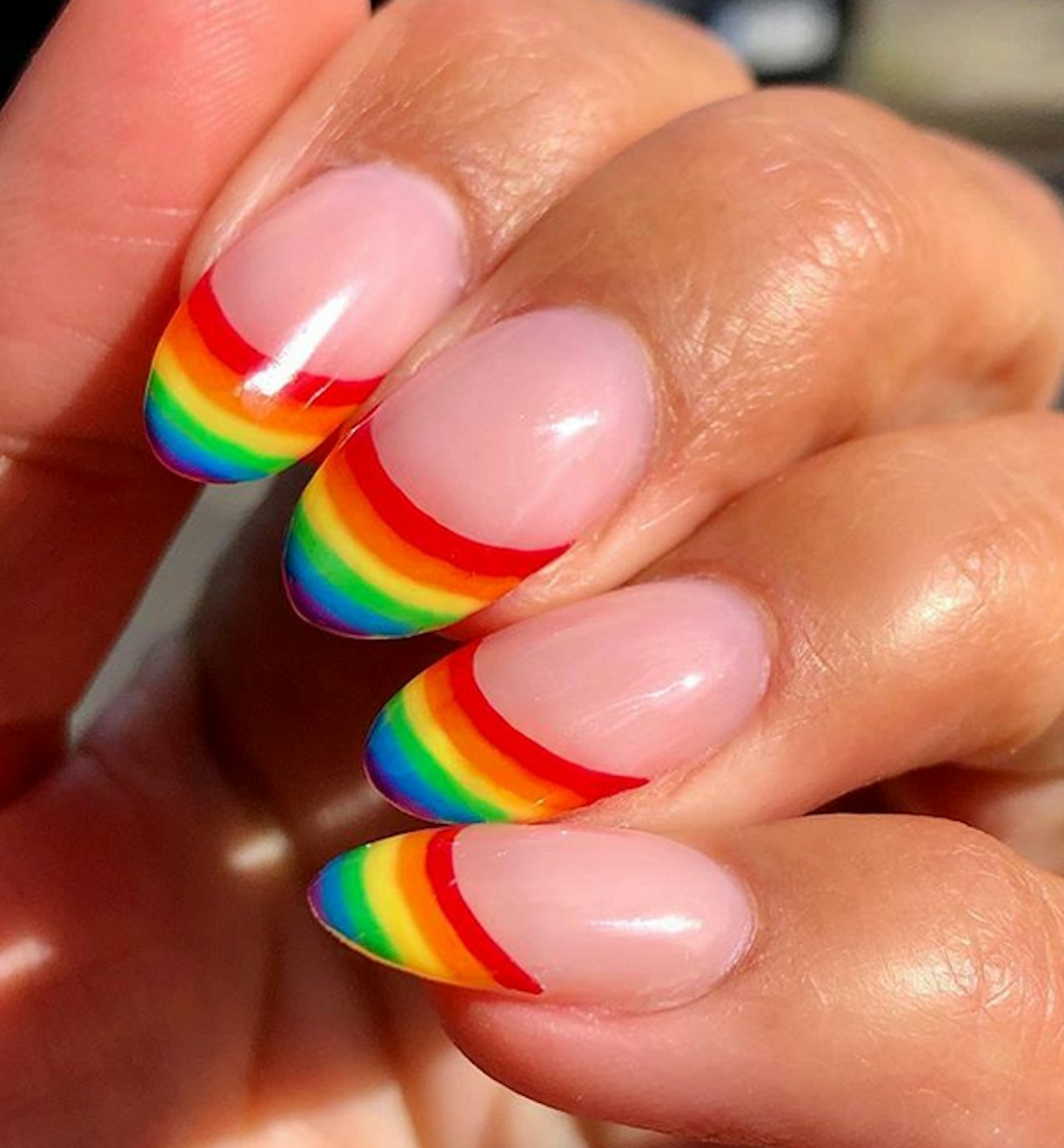 rainbow french manicure