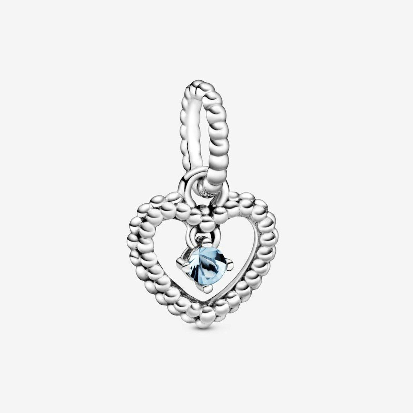 March Birthstone Heart Dangle Charm