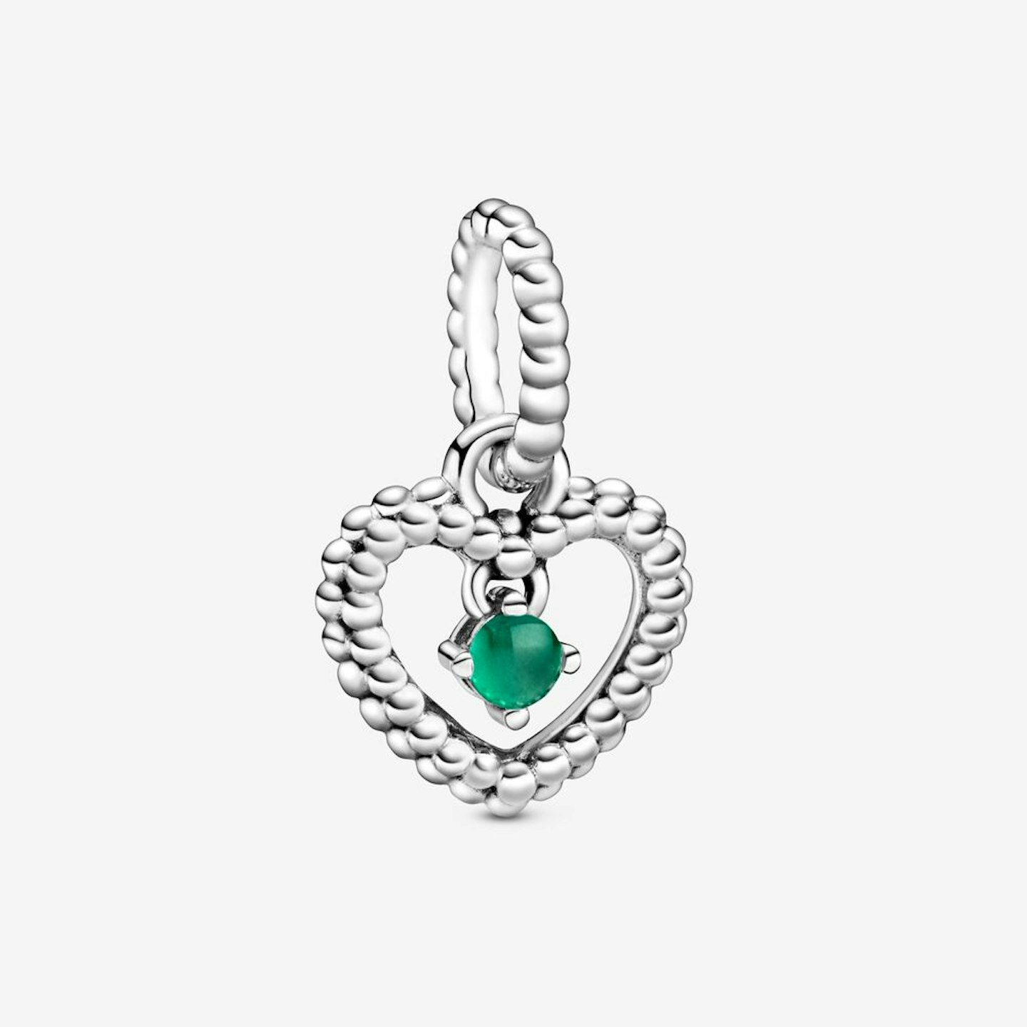 May Birthstone Heart Dangle Charm