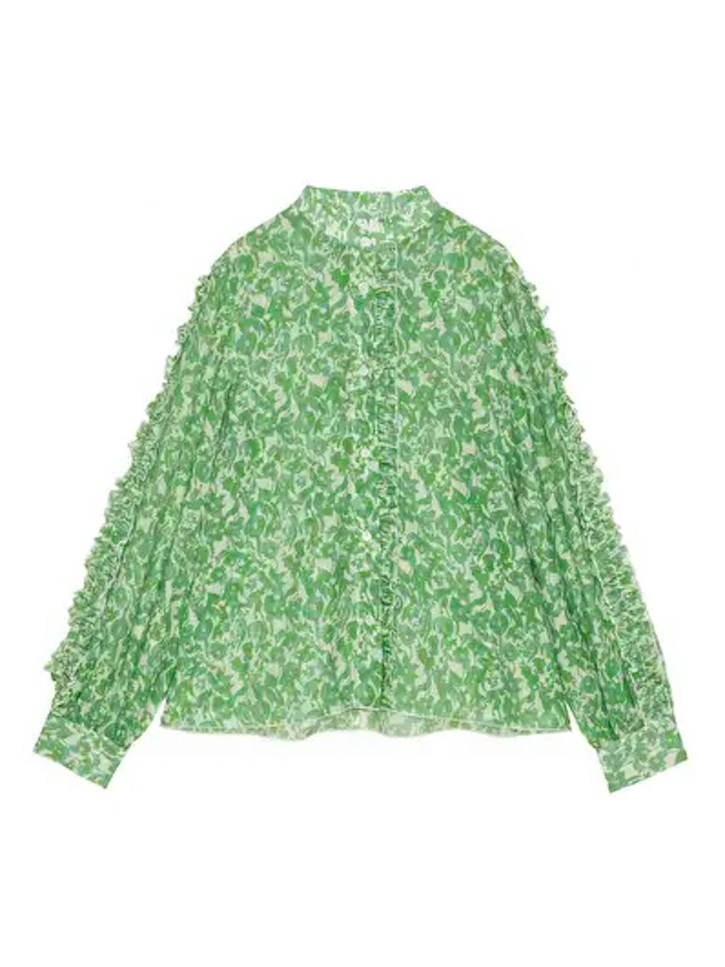 Arket, Green Frilled Blouse, £59