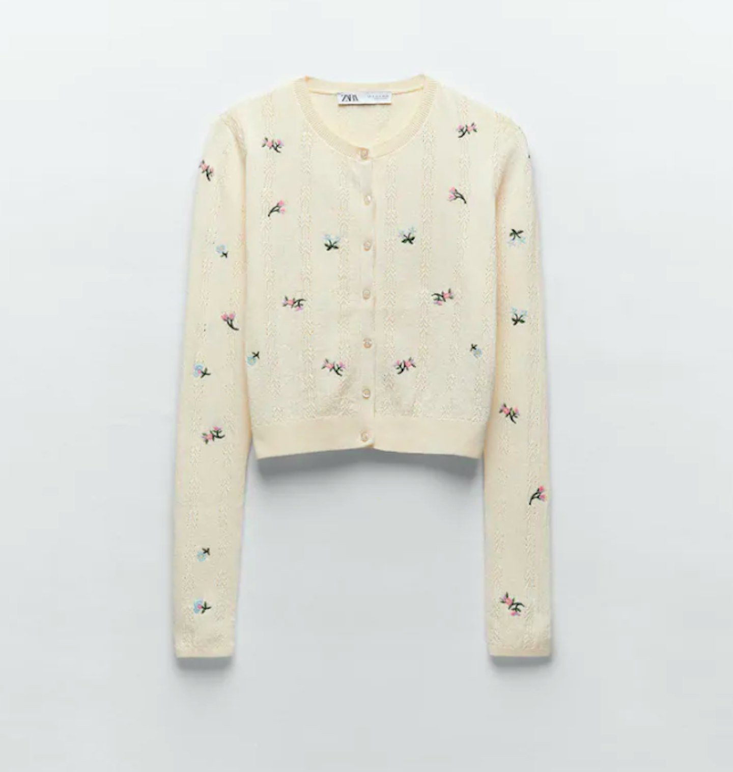 Zara, Knit Cardigan With Embroidery, £29.99