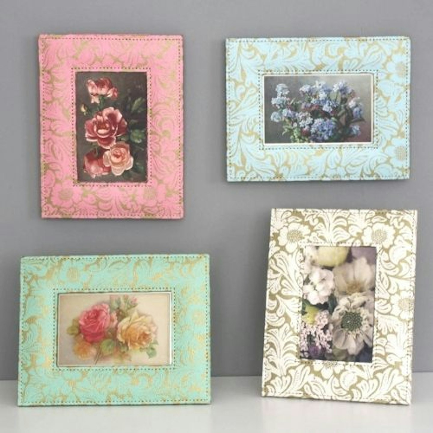 Recycled Gold Floral Photoframe