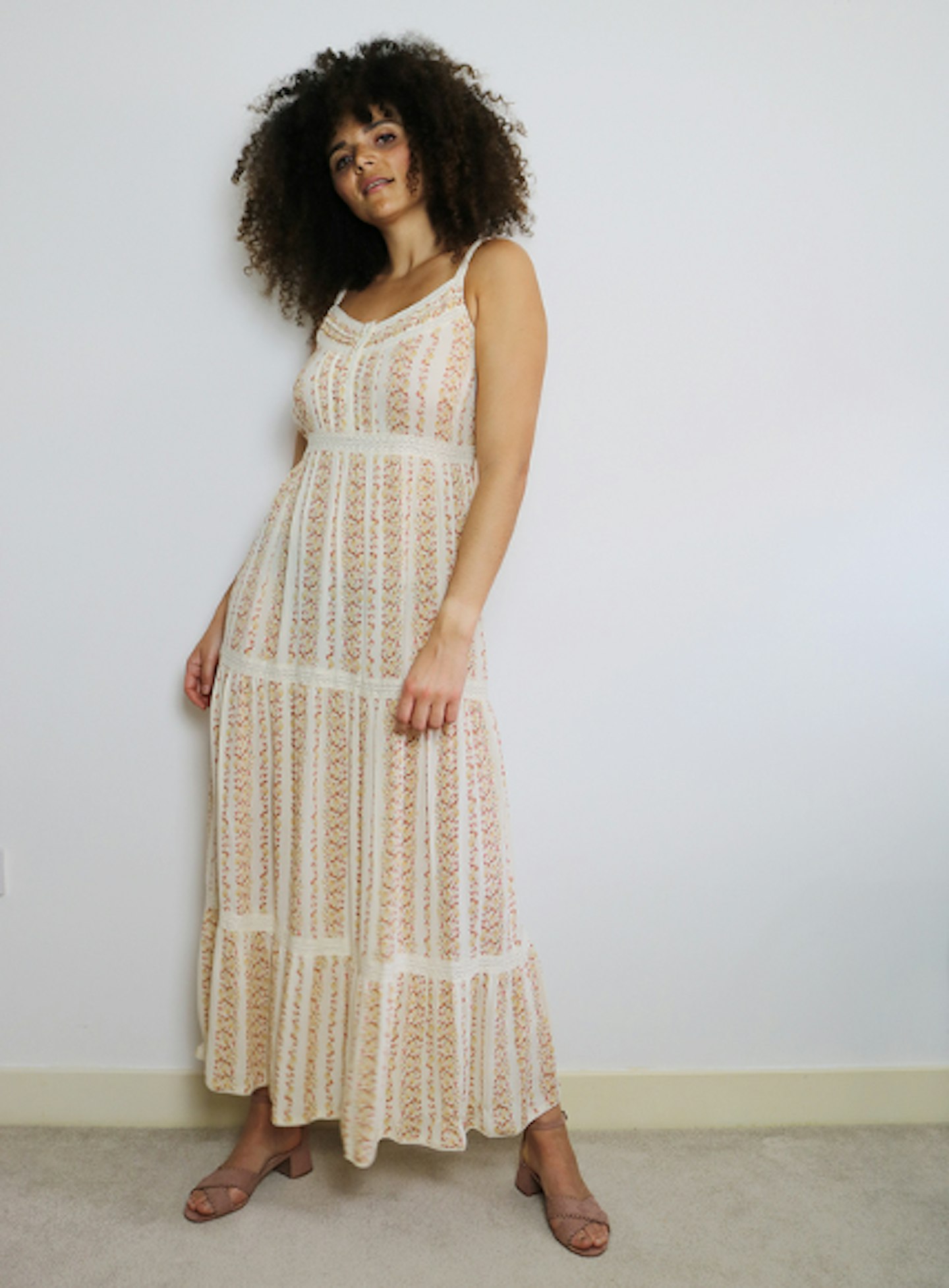 Tu, Ditsy Floral Print & Crochet Trim Maxi Dress, £25