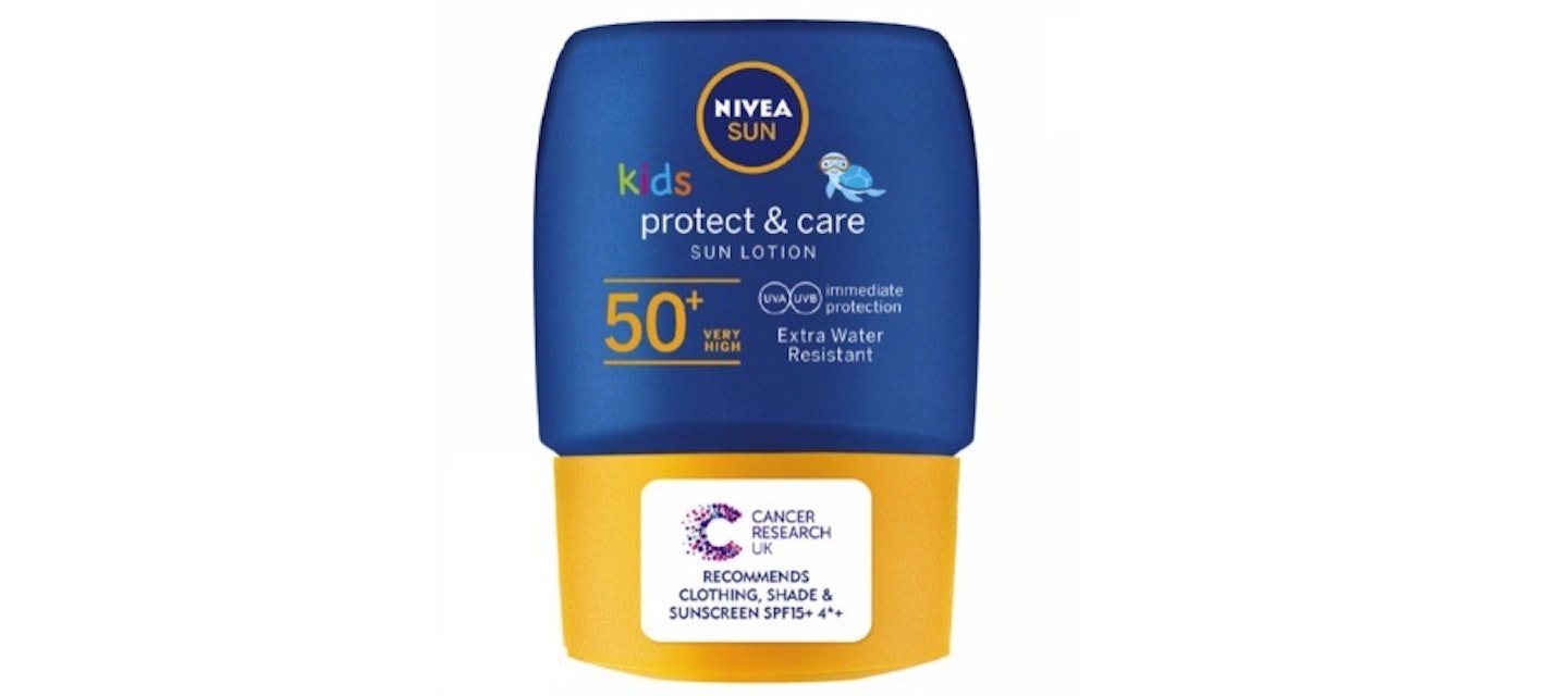 NIVEA SUN Kids Suncream Pocket Size Lotion SPF 50+, Protect & Moisture, 50ml