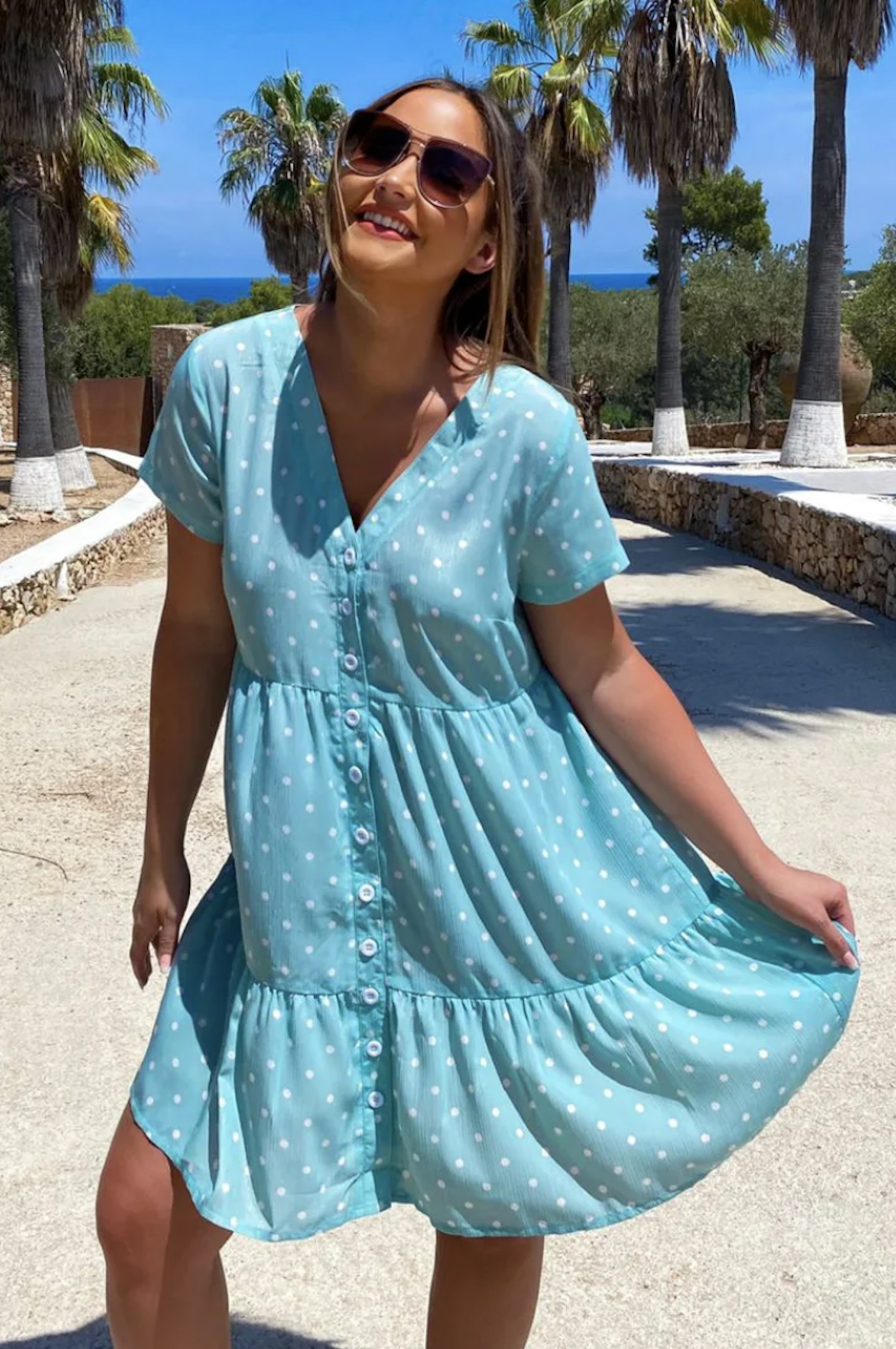 Jac Jossa Green Spotty Smock Dress