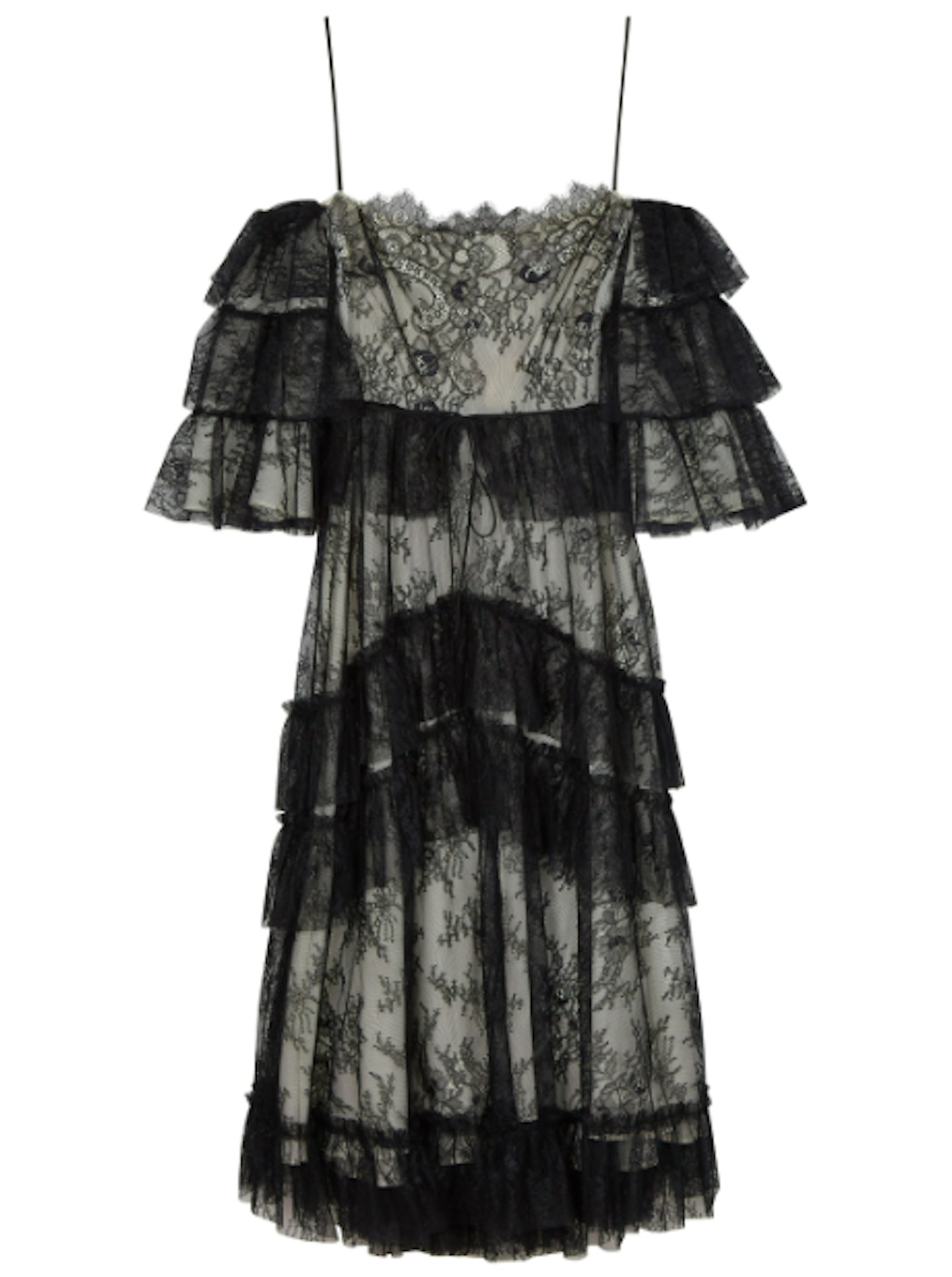 Alexachung, Black Ruffle Tier Dress, Was £700, Now £75