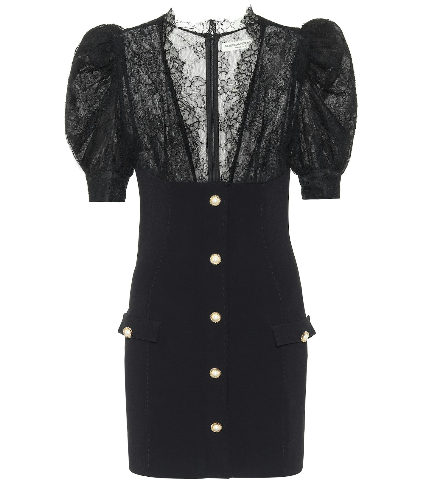 Alessandra Rich, Lace-Trimmed Crepe Minidress, £1,515
