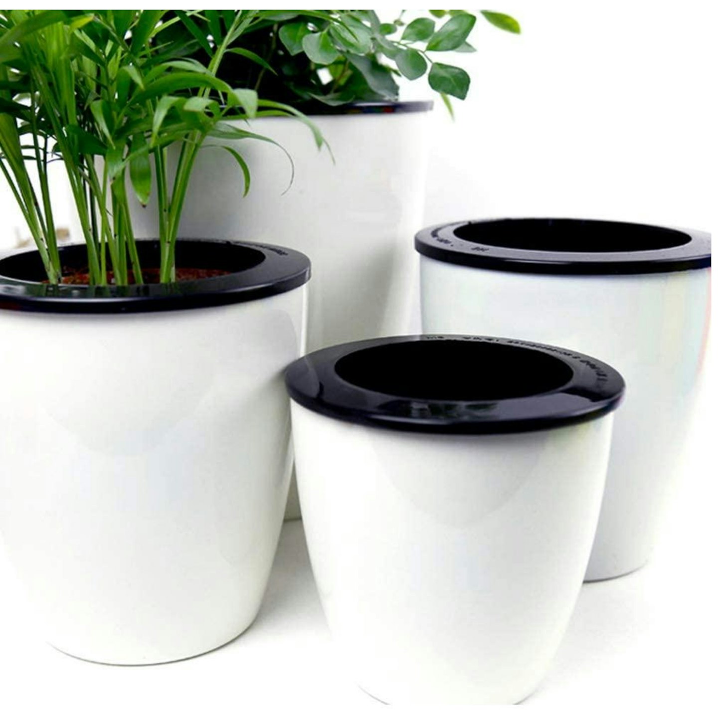 Mkouo Plastic Plant Pots 3 Pack Self Watering Planter