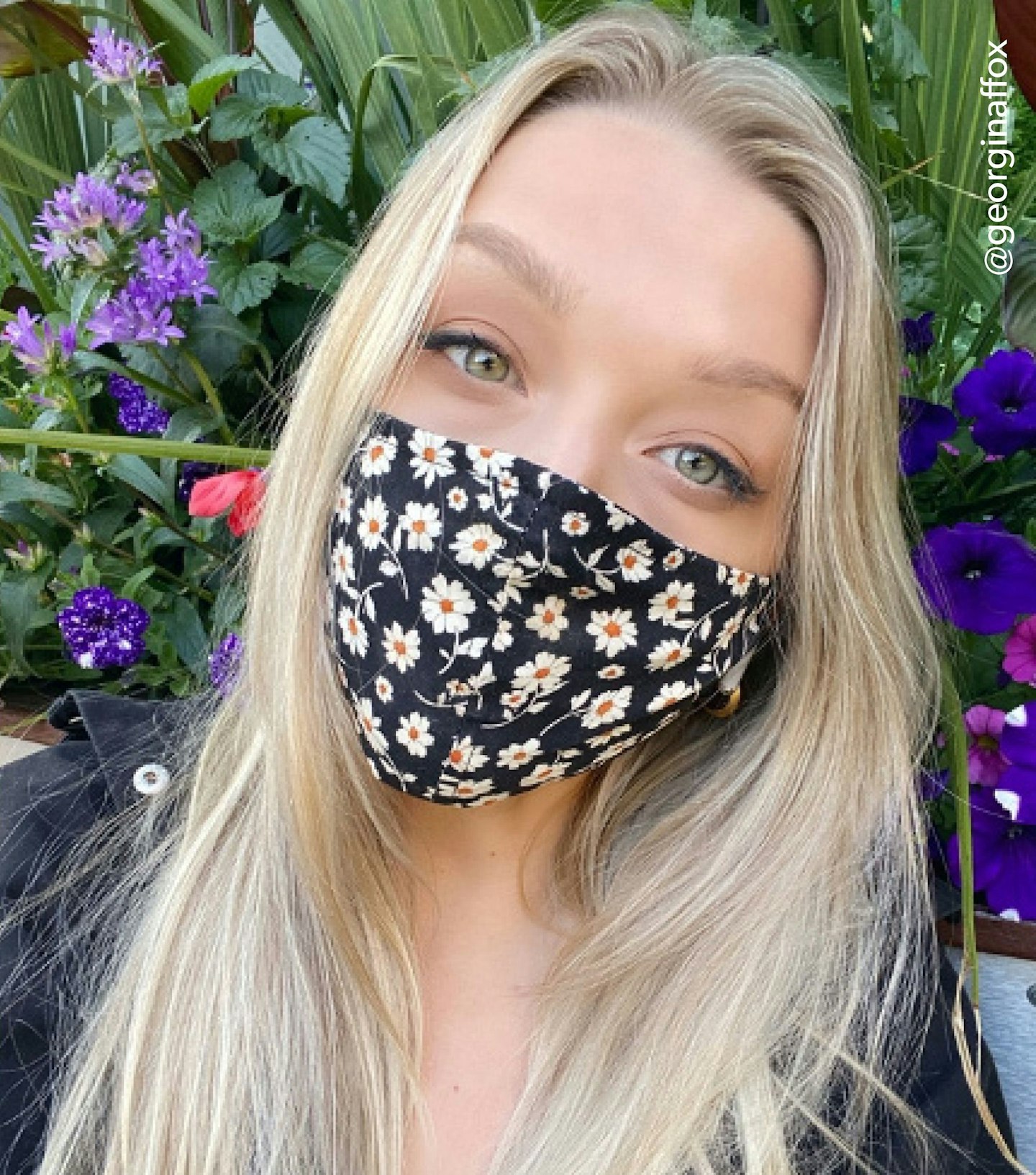 Black Floral Reusable Charity Face Covering