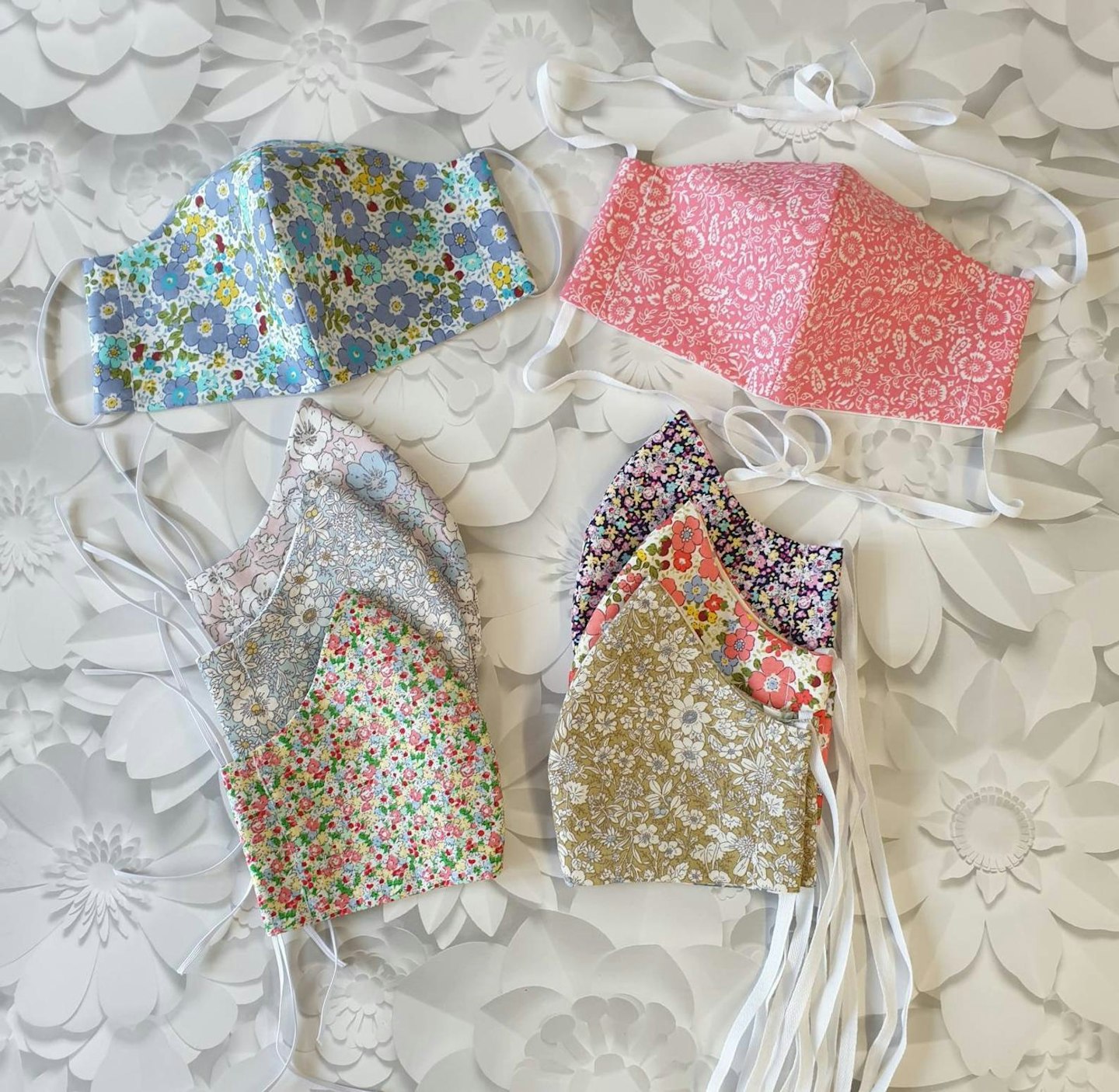 Floral handmade face covering