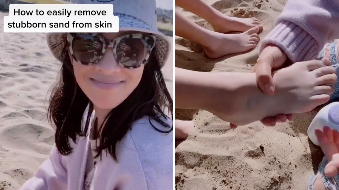 Mum's viral TikTok hack for removing sand from feet