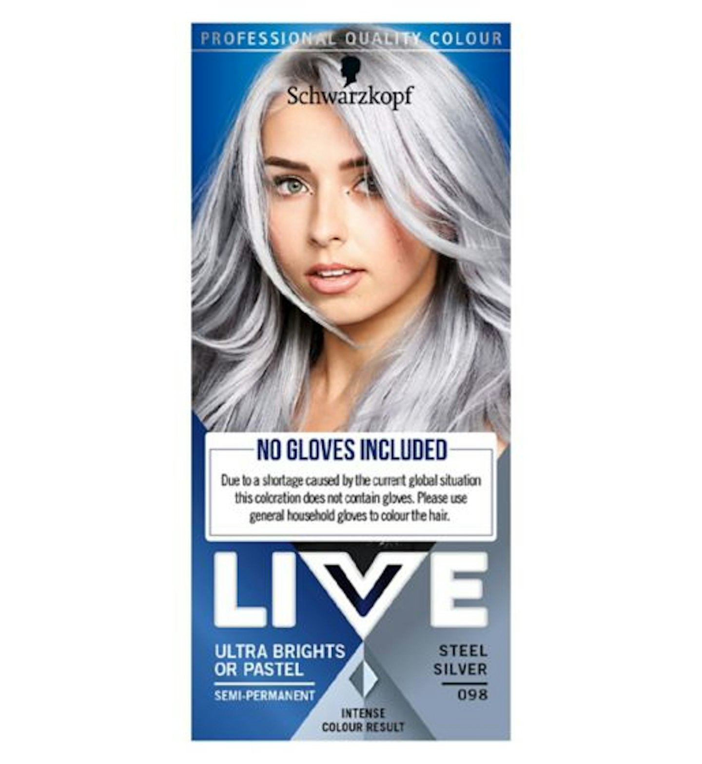 Schwarzkopf, LIVE Steel Silver 098 Semi-Permanent Hair Dye, £5.79