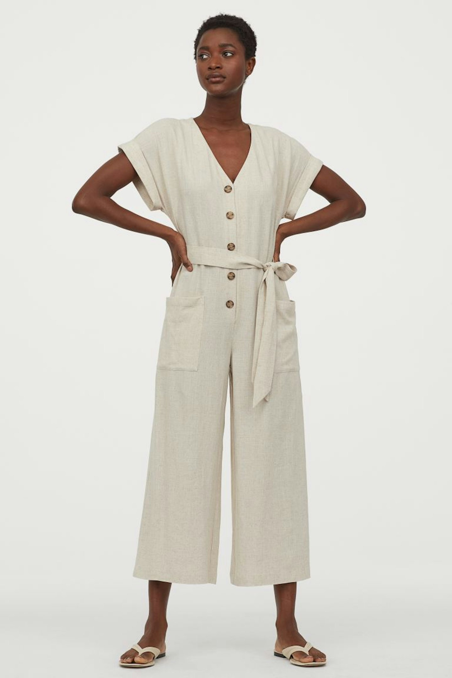 Linen-blend jumpsuit