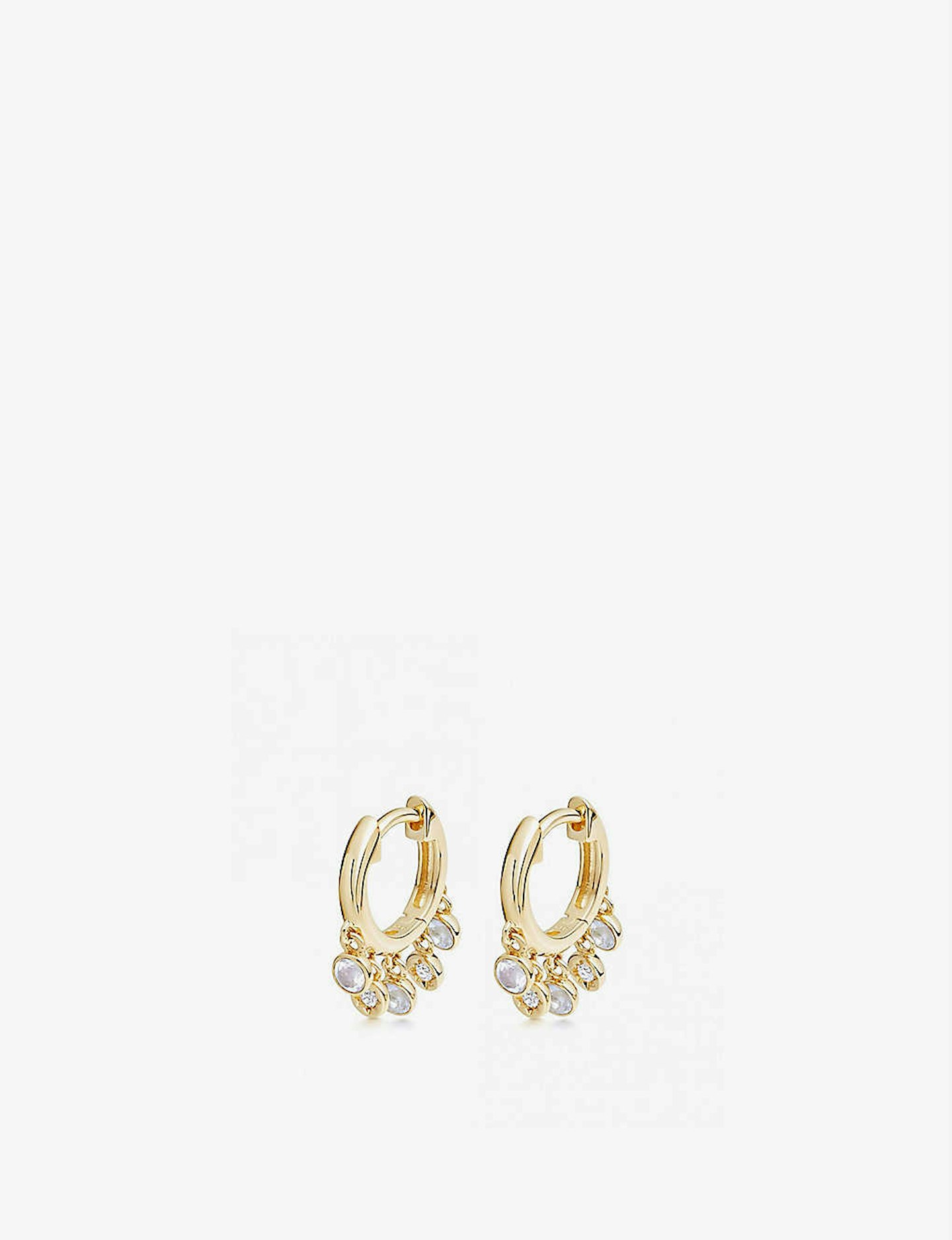 Astley Clarke, Biography Droplet Yellow-Gold Sapphire And Moonstone Hoop Earrings, £110