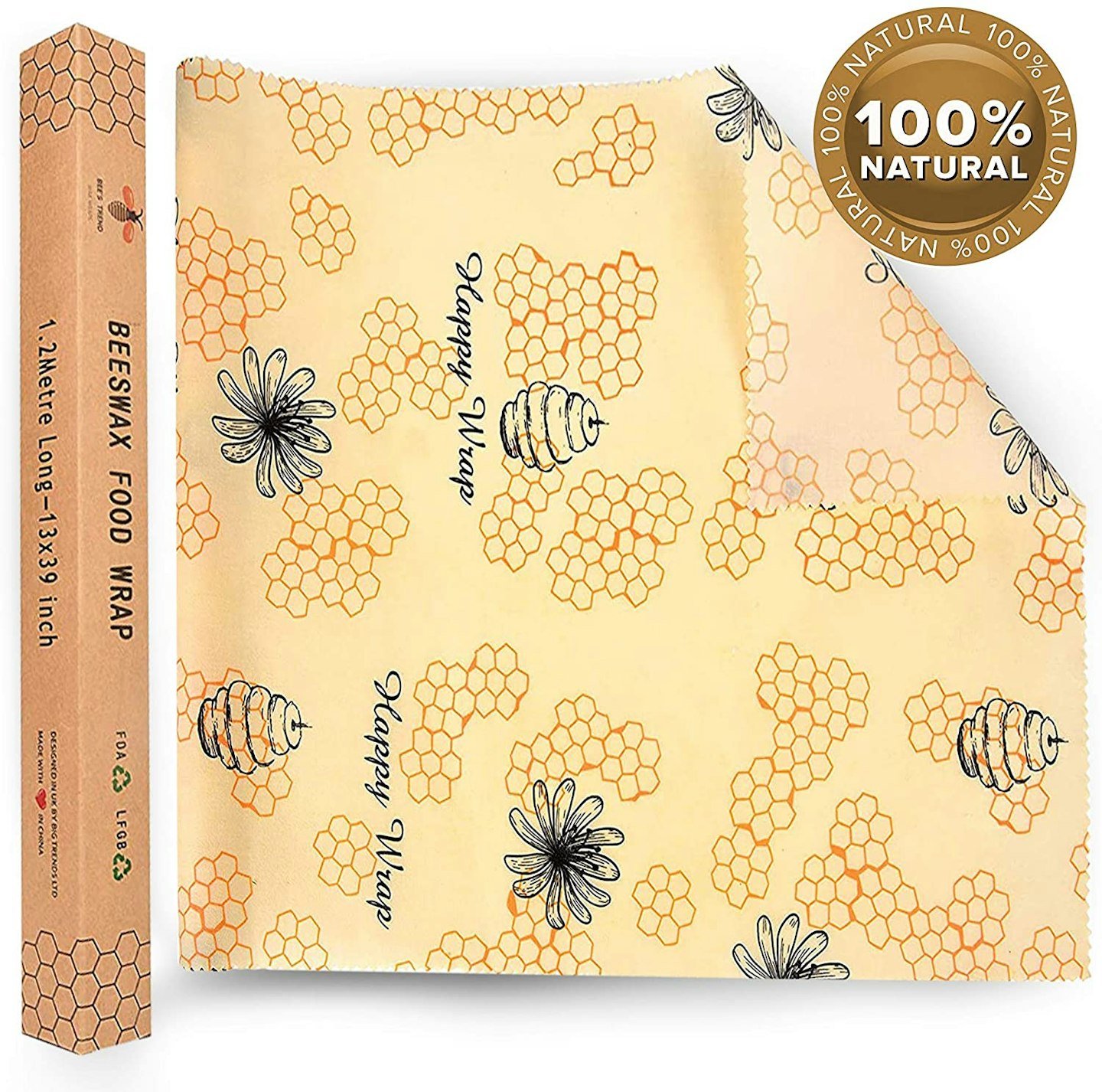 Large Reusable Beeswax Food Wrap Roll