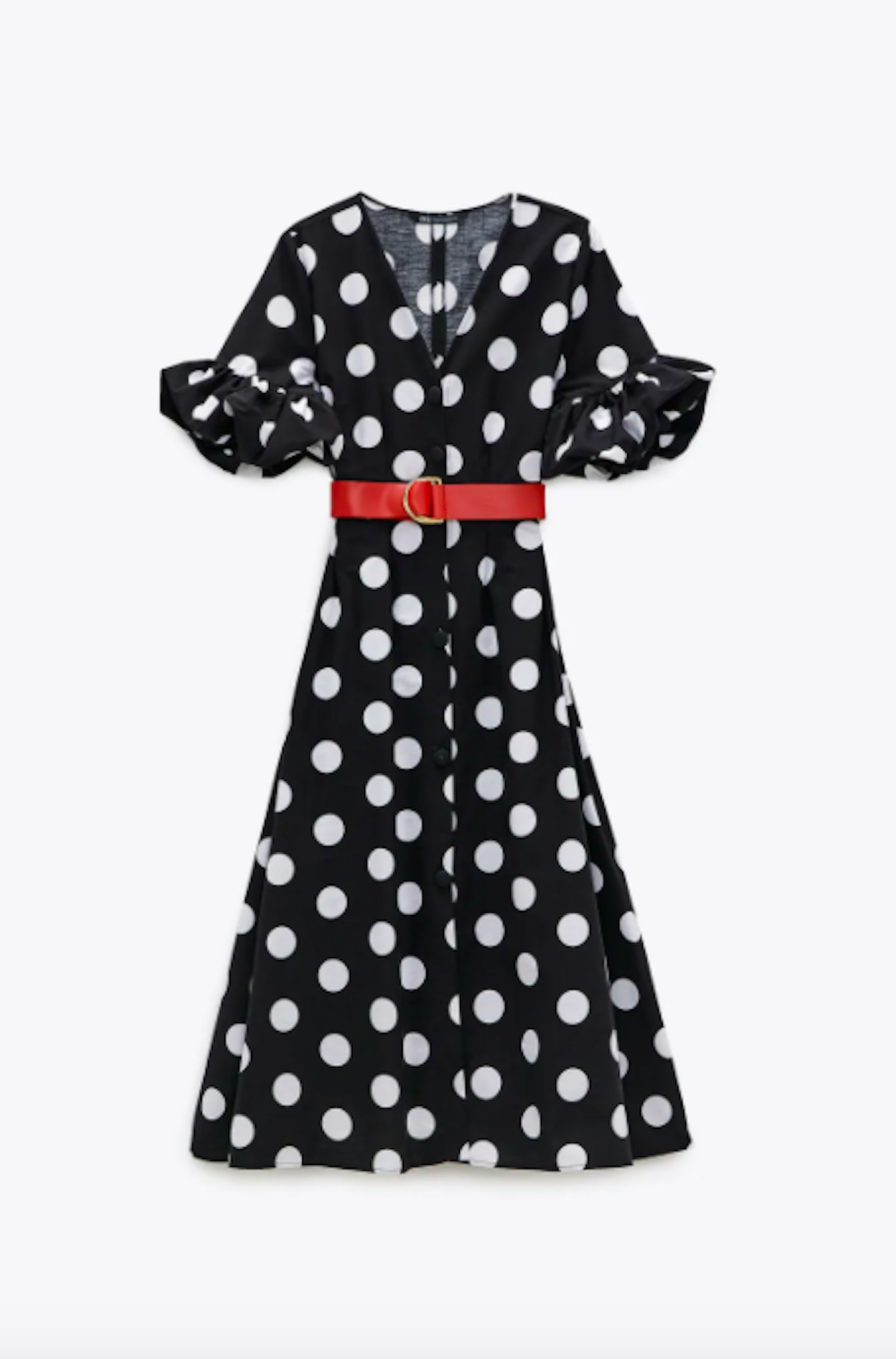 Zara, Polka Dot Dress with Belt, £49.99
