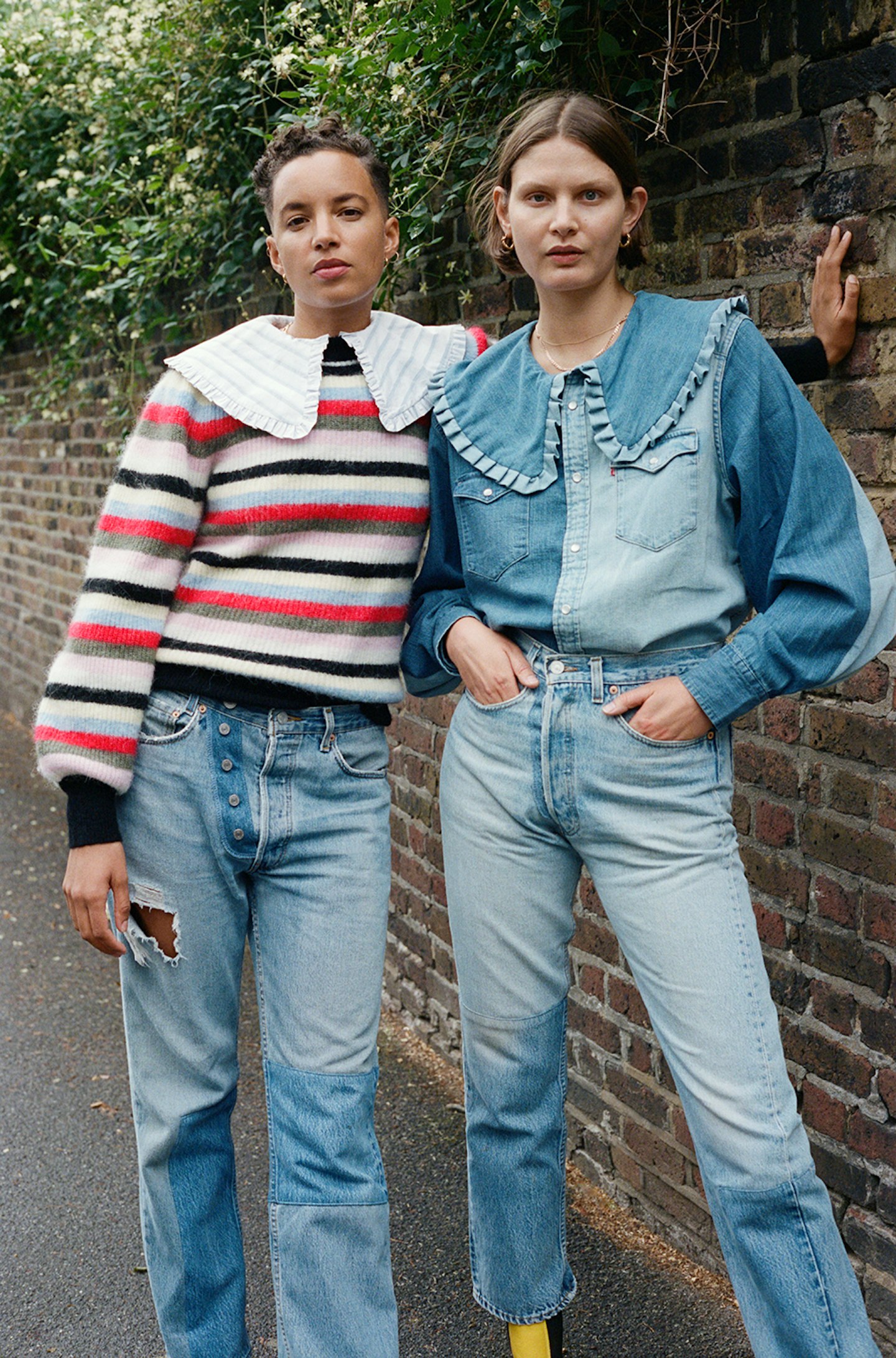 Phoebe Collings-James and Victoria Sekrier in the Ganni x Levi's Love Letter collection