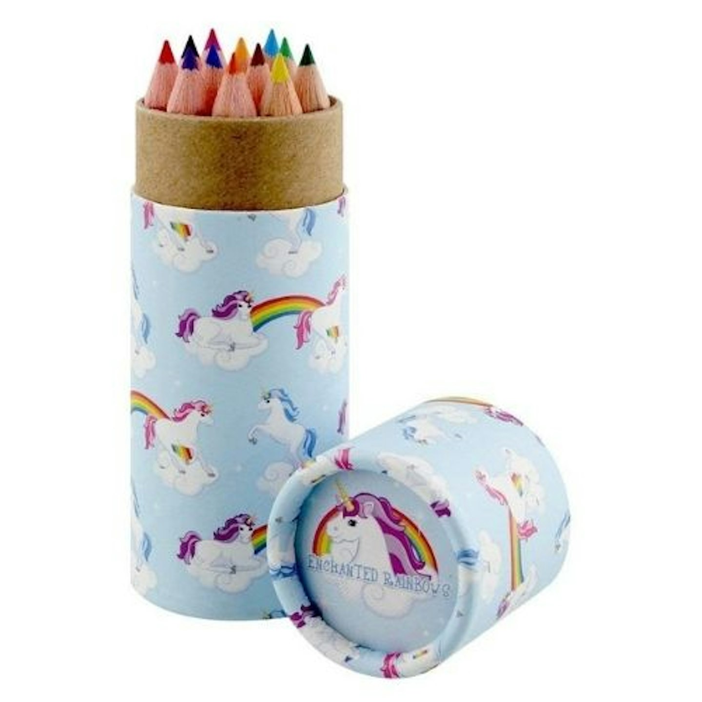 Unicorn pot with colouring pencils