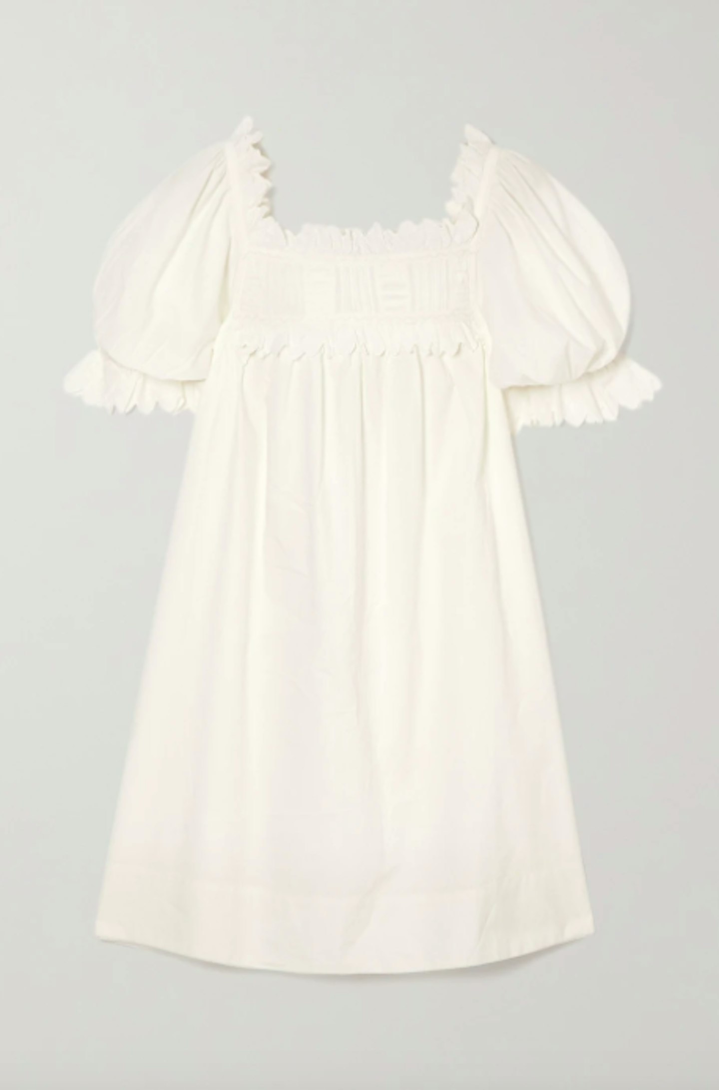 Du00f4en, Scalloped Cotton Poplin Mini Dress, £230 at Net-a-Porter
