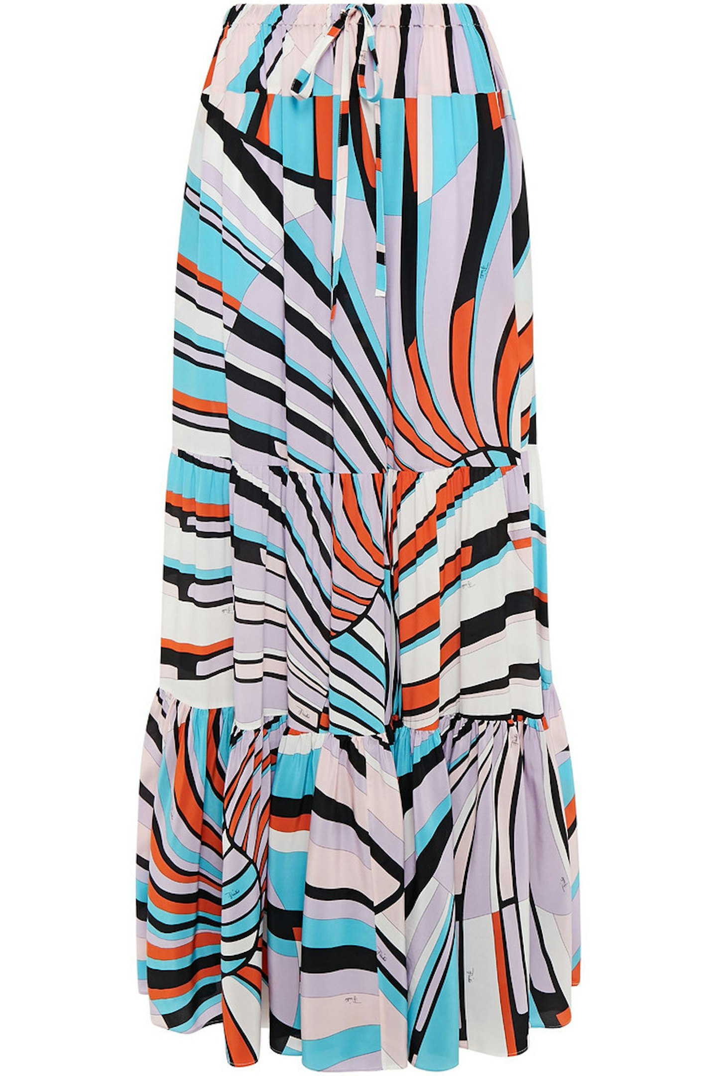 Emilio Pucci, Tiered printed silk crepe de chine maxi skirt,  WAS £562, NOW £338