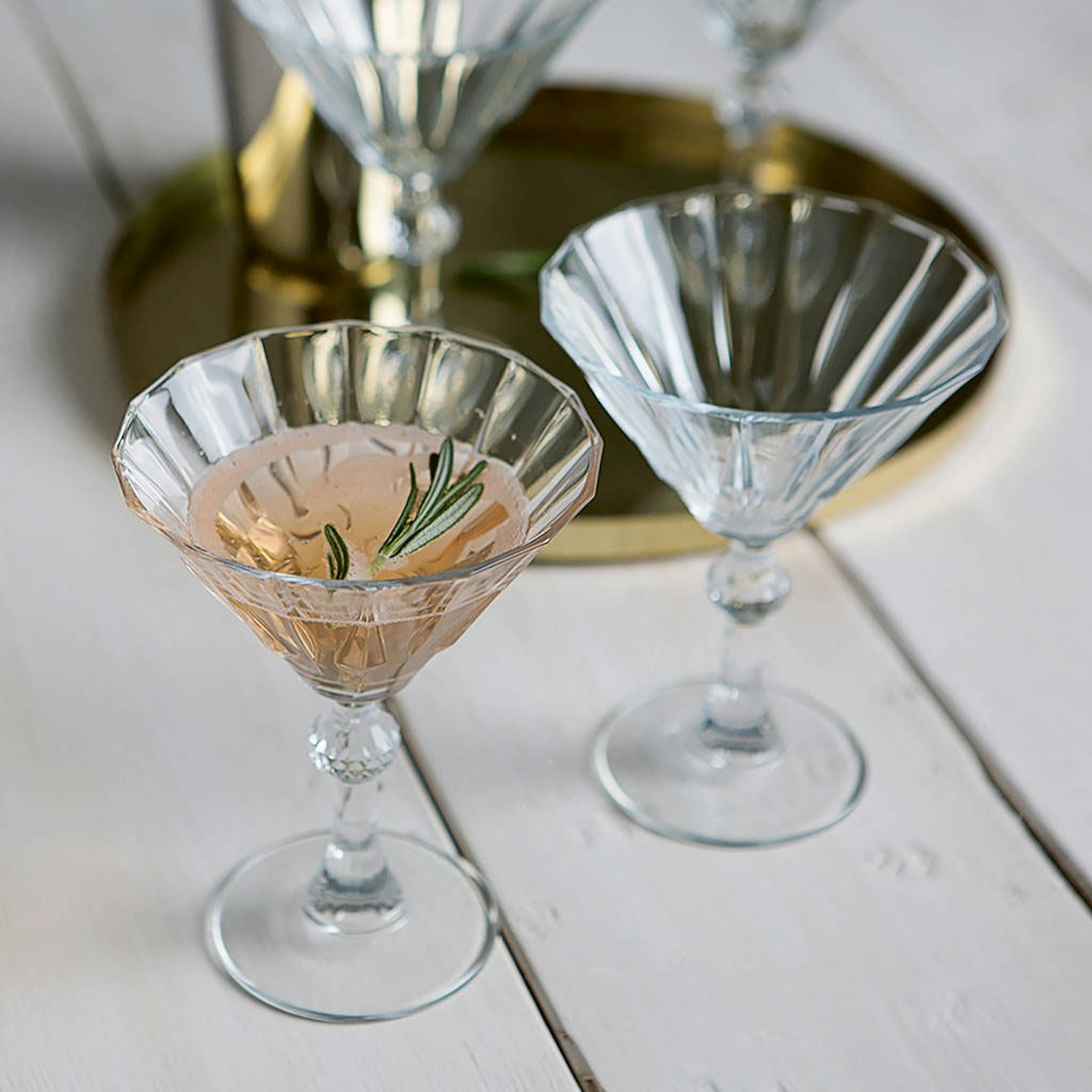 Set Of Two Deco Cocktail Glasses