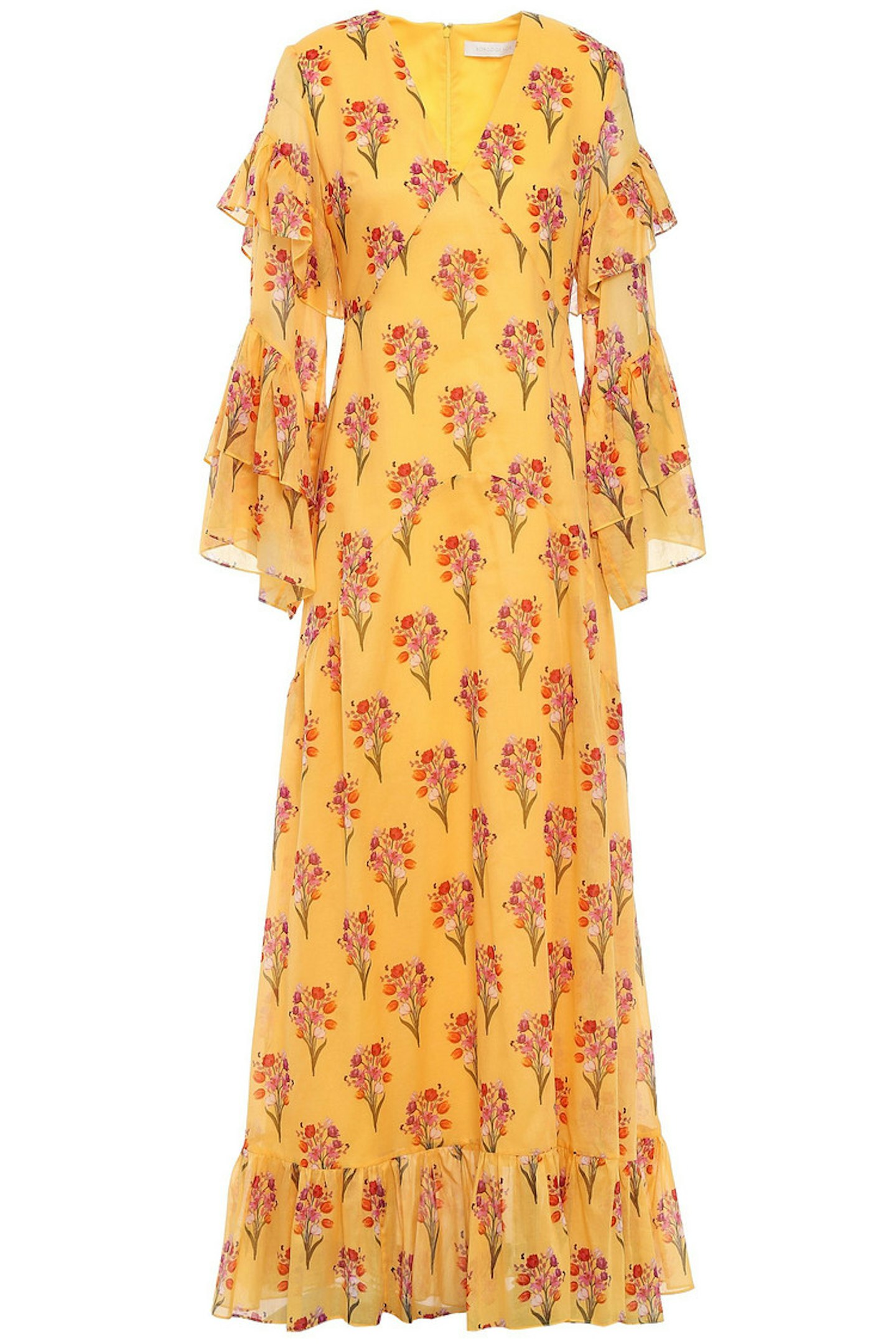 BORGO DE NOR, Luna ruffled floral-print cotton-voile maxi dress,  WAS £830, NOW £249