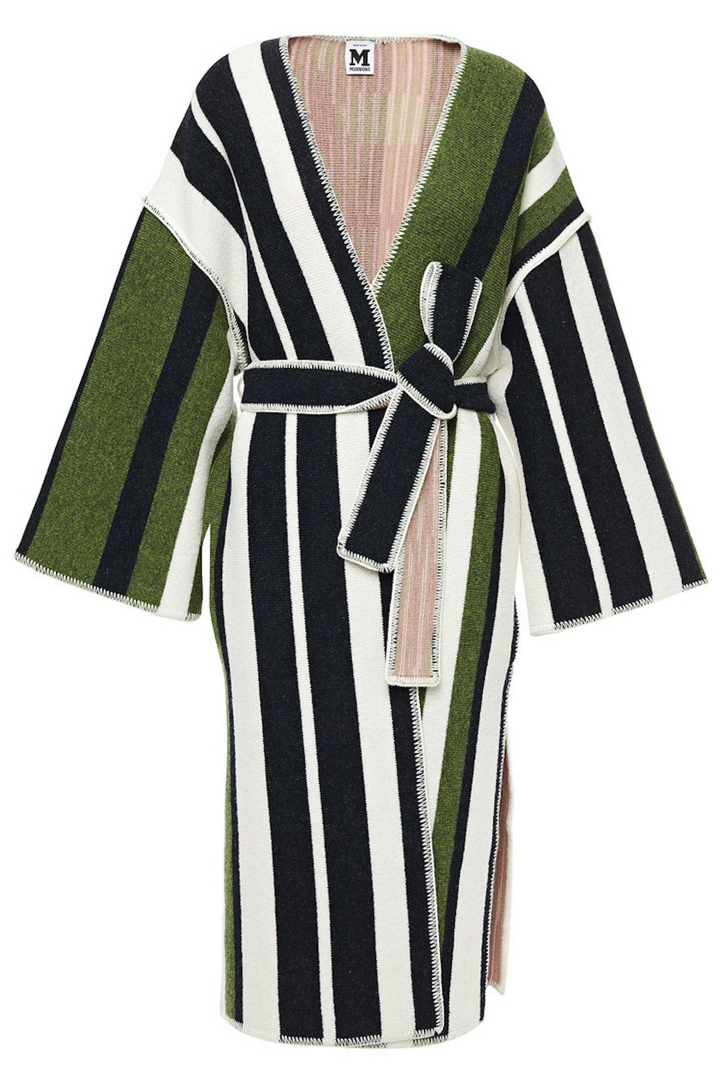 M Missoni, Belted striped jacquard-knit wool-blend cardigan, WAS £1,155, NOW £369