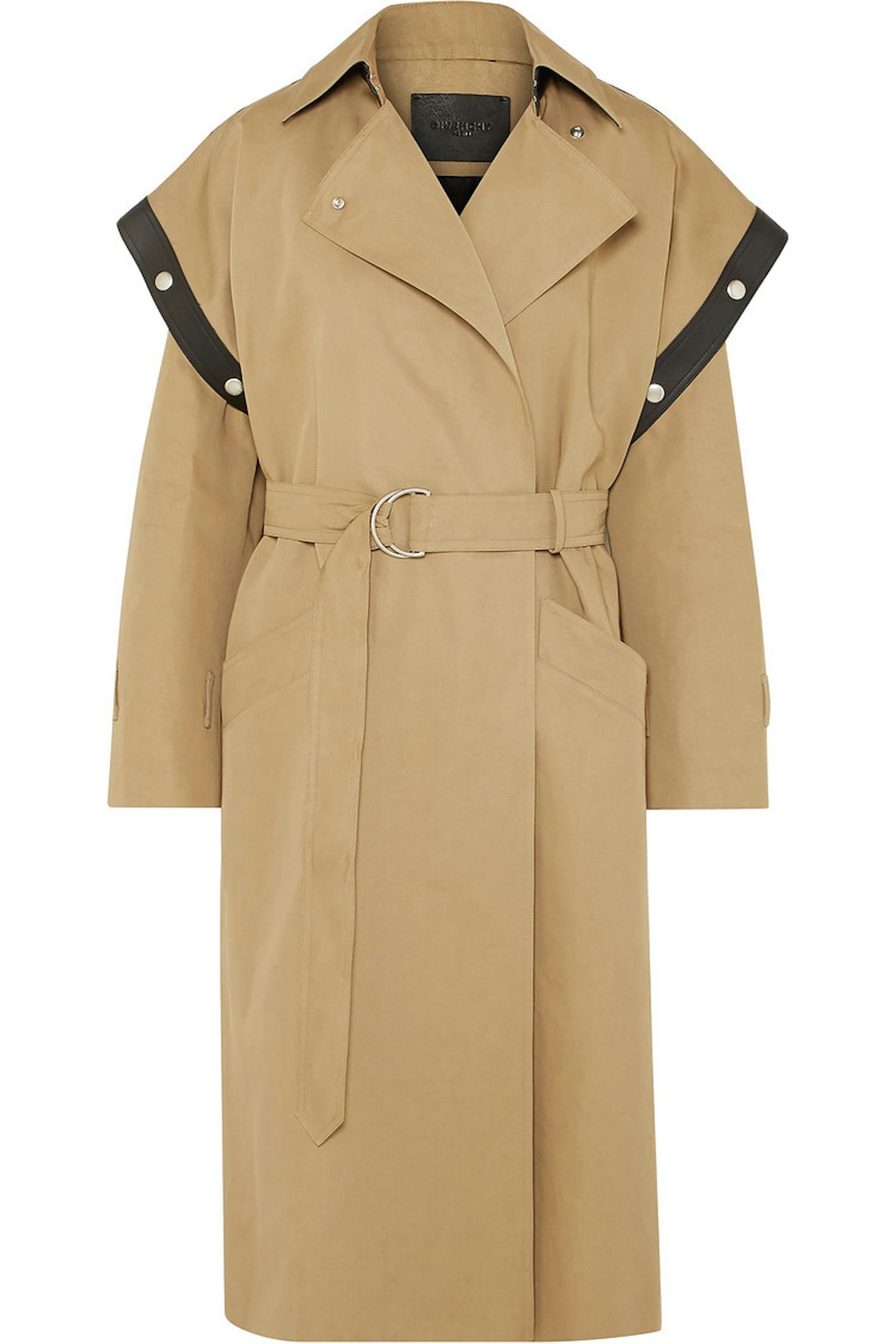 Givenchy, Belted leather-trimmed cotton and linen-blend trench coat,  WAS £3676, NOW £550