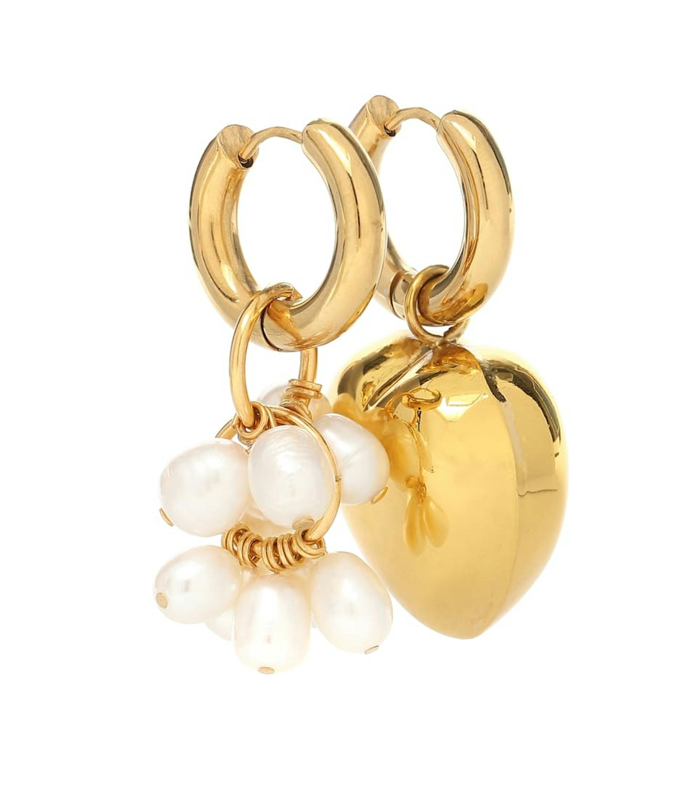 Timeless Pearly, Mismatched Pearl And Heart Earrings, £294