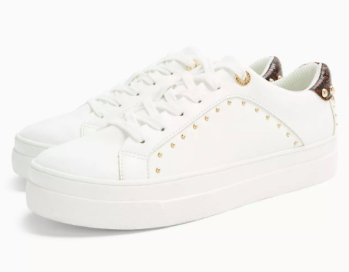 CYRUS White Studded Trainers
