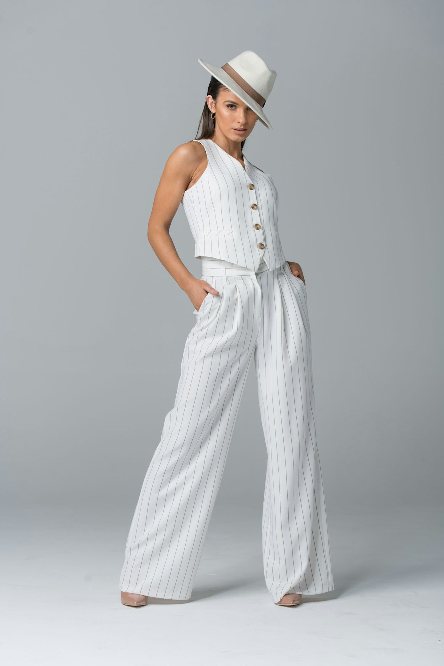 White Collar Primrose Trouser - Off White