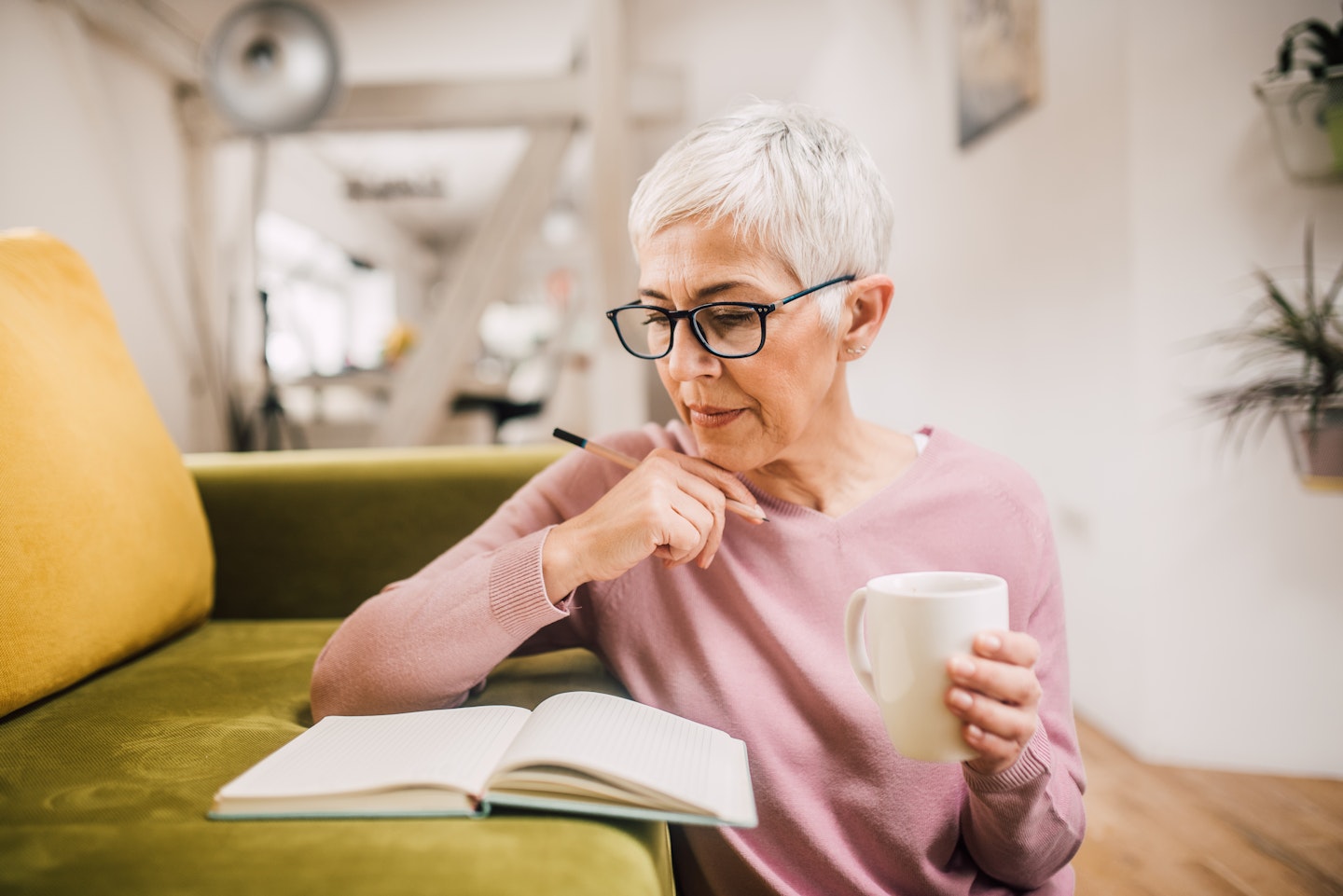 woman pondering over words