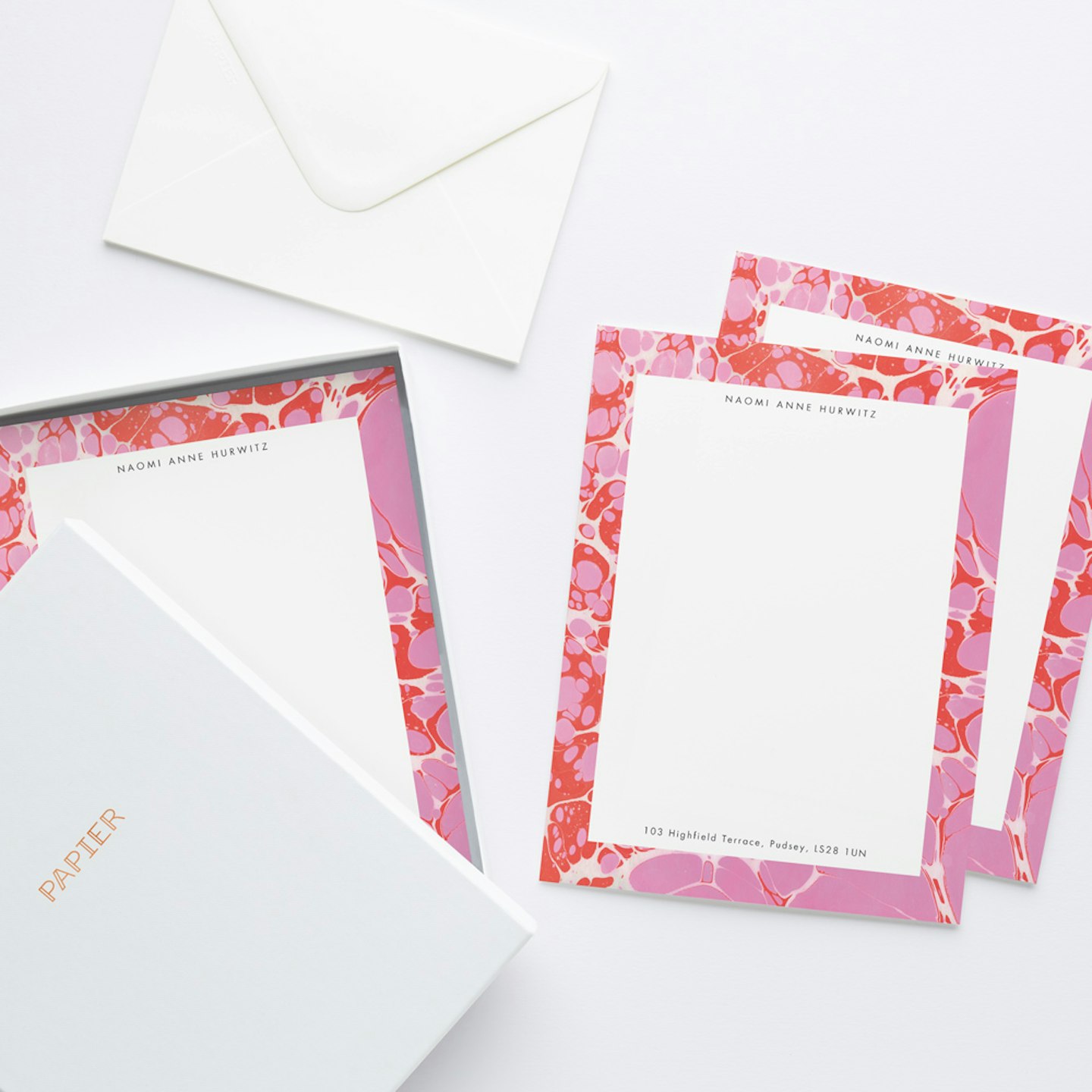Pink Motel Personalised Writing Set, Papier