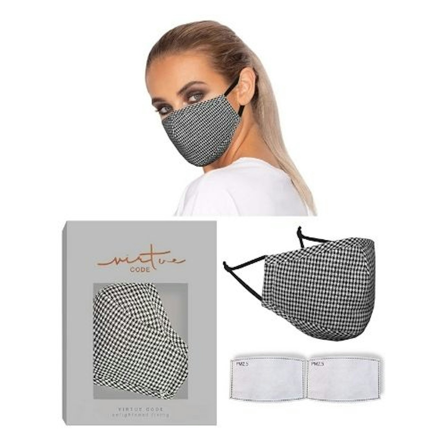 The Solution Mask in Black White Checks by VIRTUE CODE