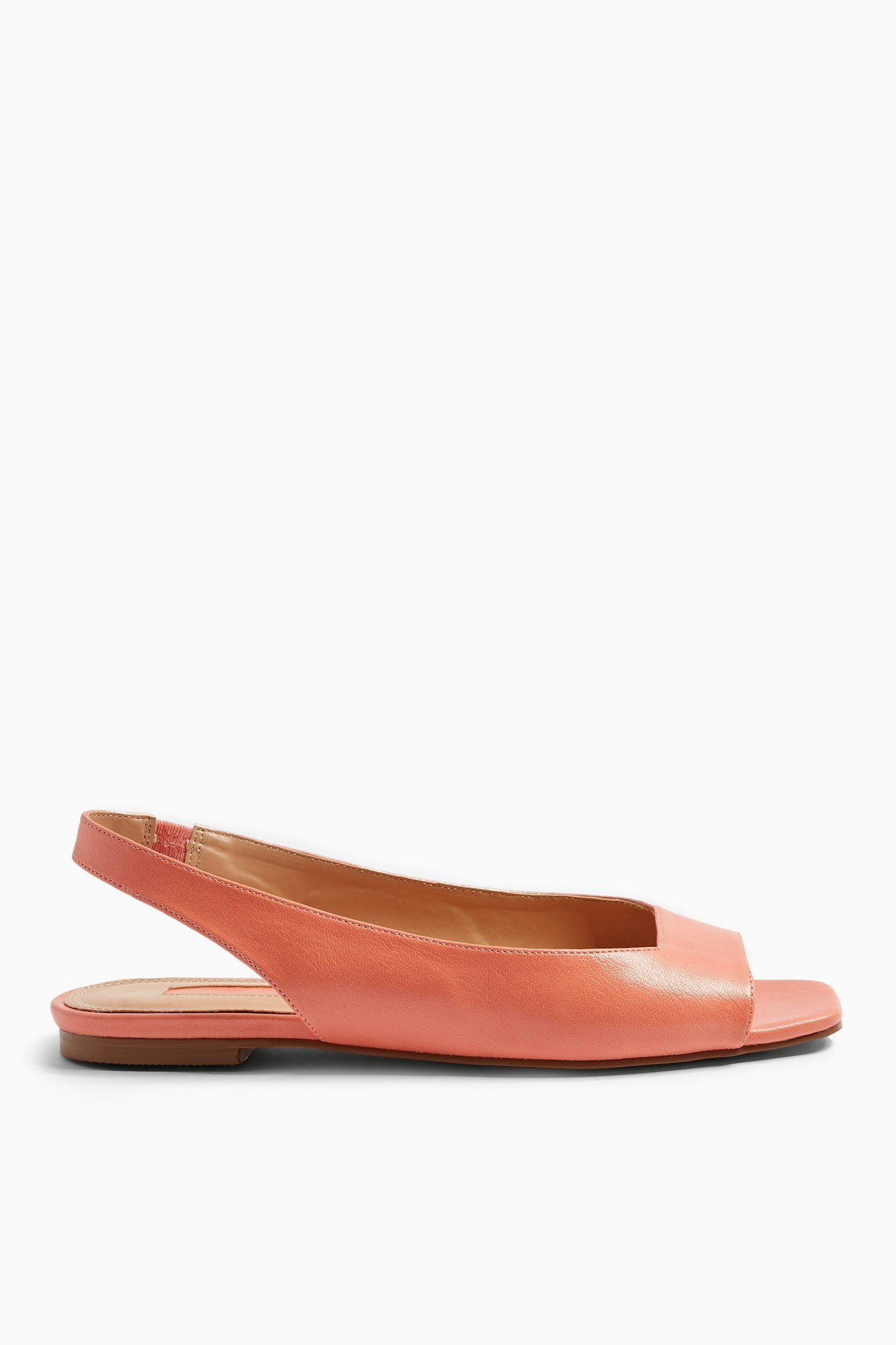 Topshop, Annie Coral Slingback Flats, Was £19, Will Be £7