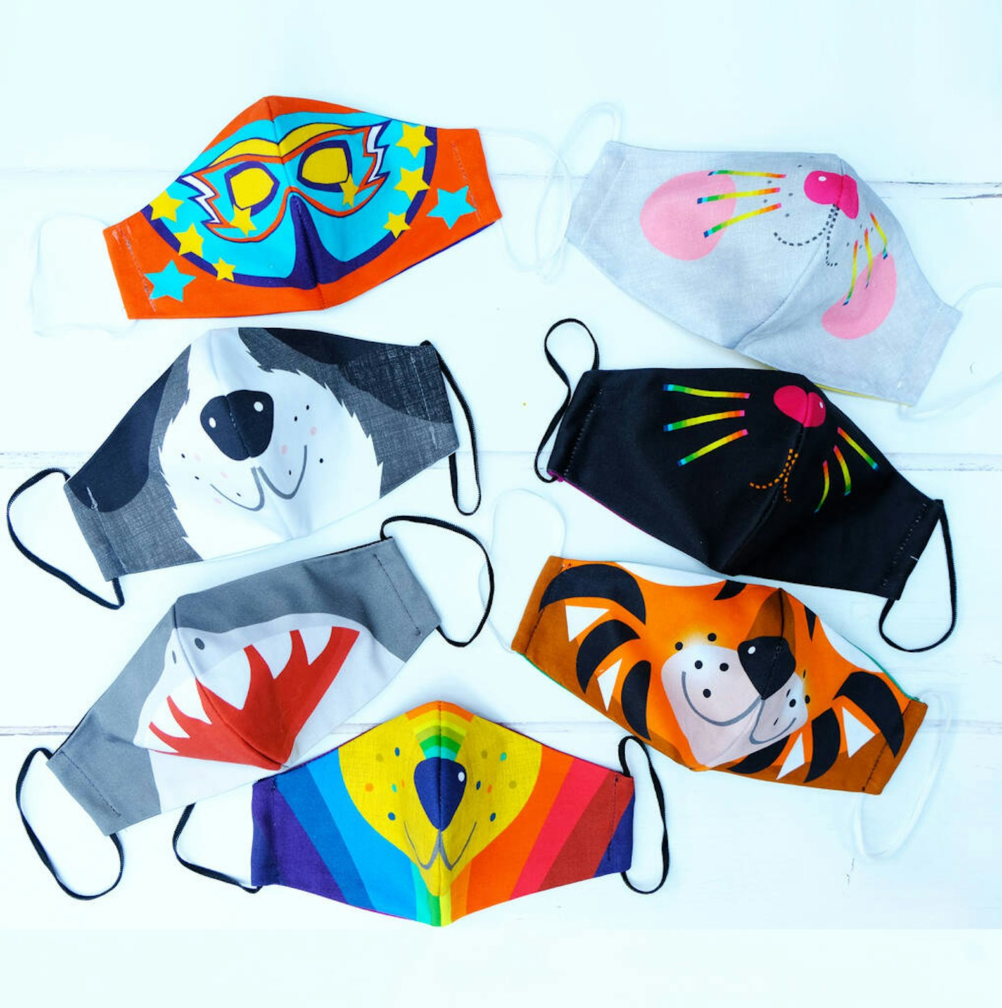 Wild Things Funky Little Dresses, Kids Cotton Animal Face Mask, £12.50