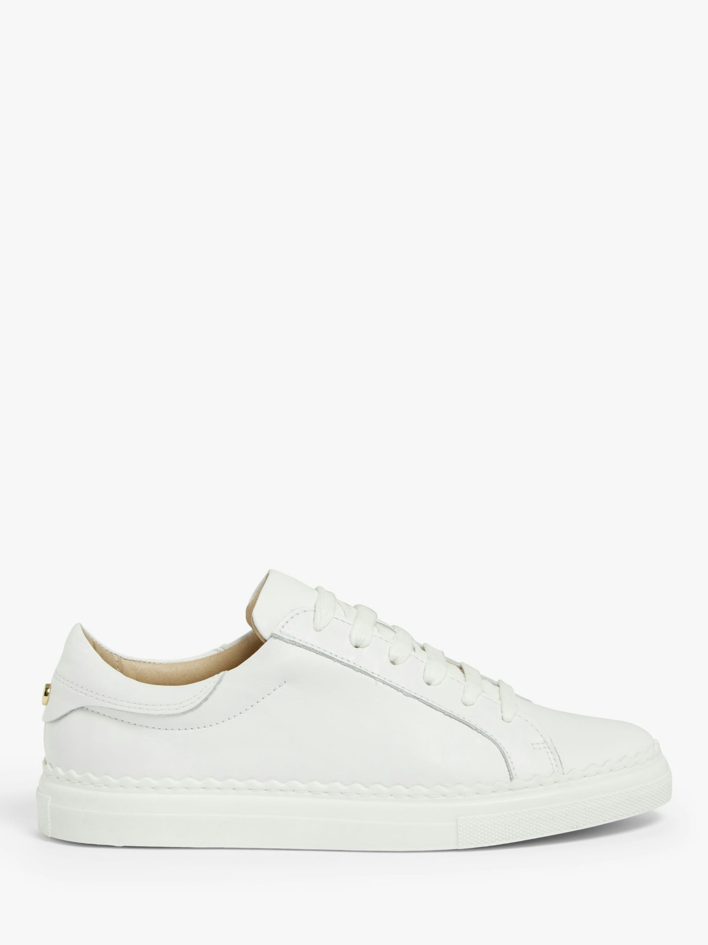 John Lewis & Partners, Fiona Scalloped Detail Leather Trainers, £79