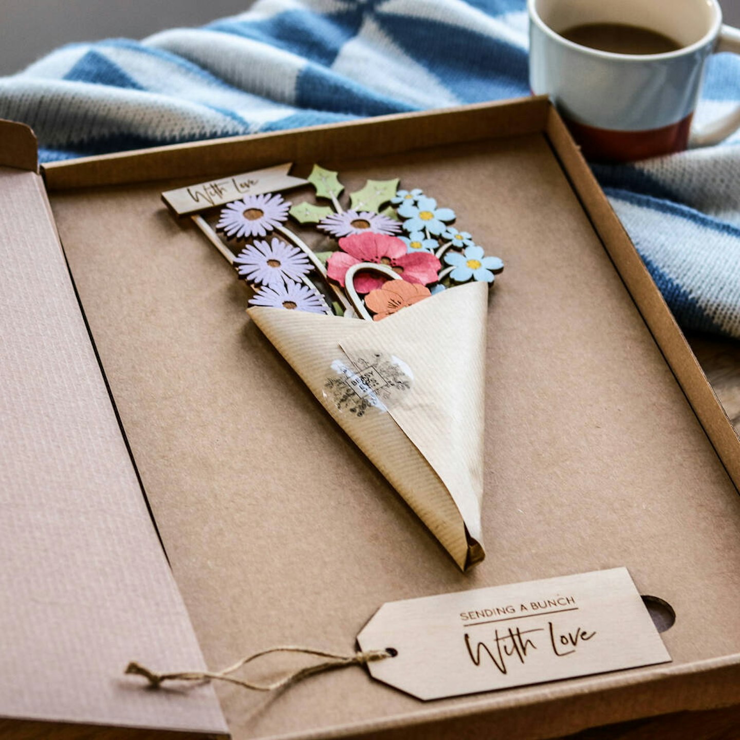 Personalised Letterbox Gift, Wooden Flower Bouquet
