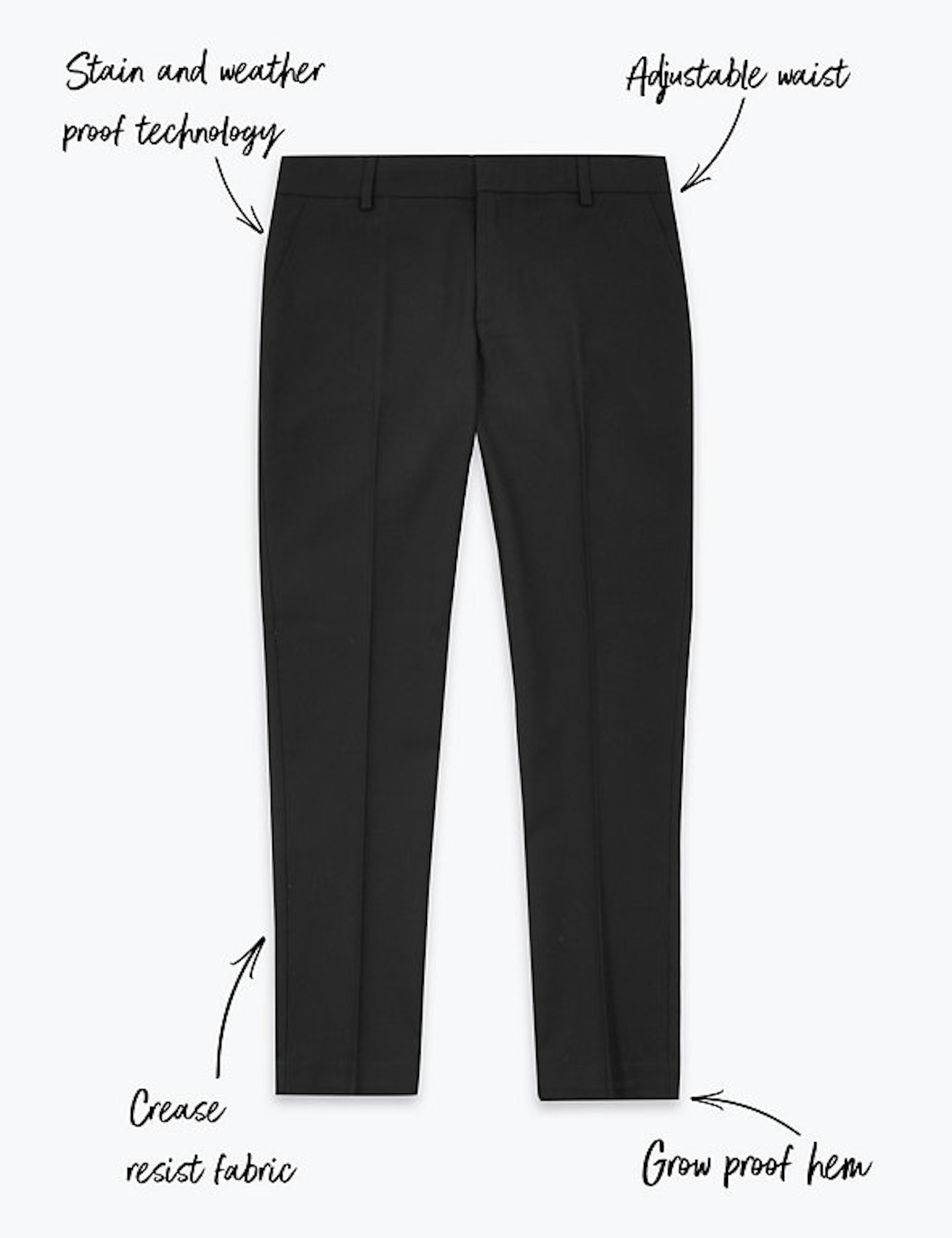Boys super skinny hot sale black school trousers