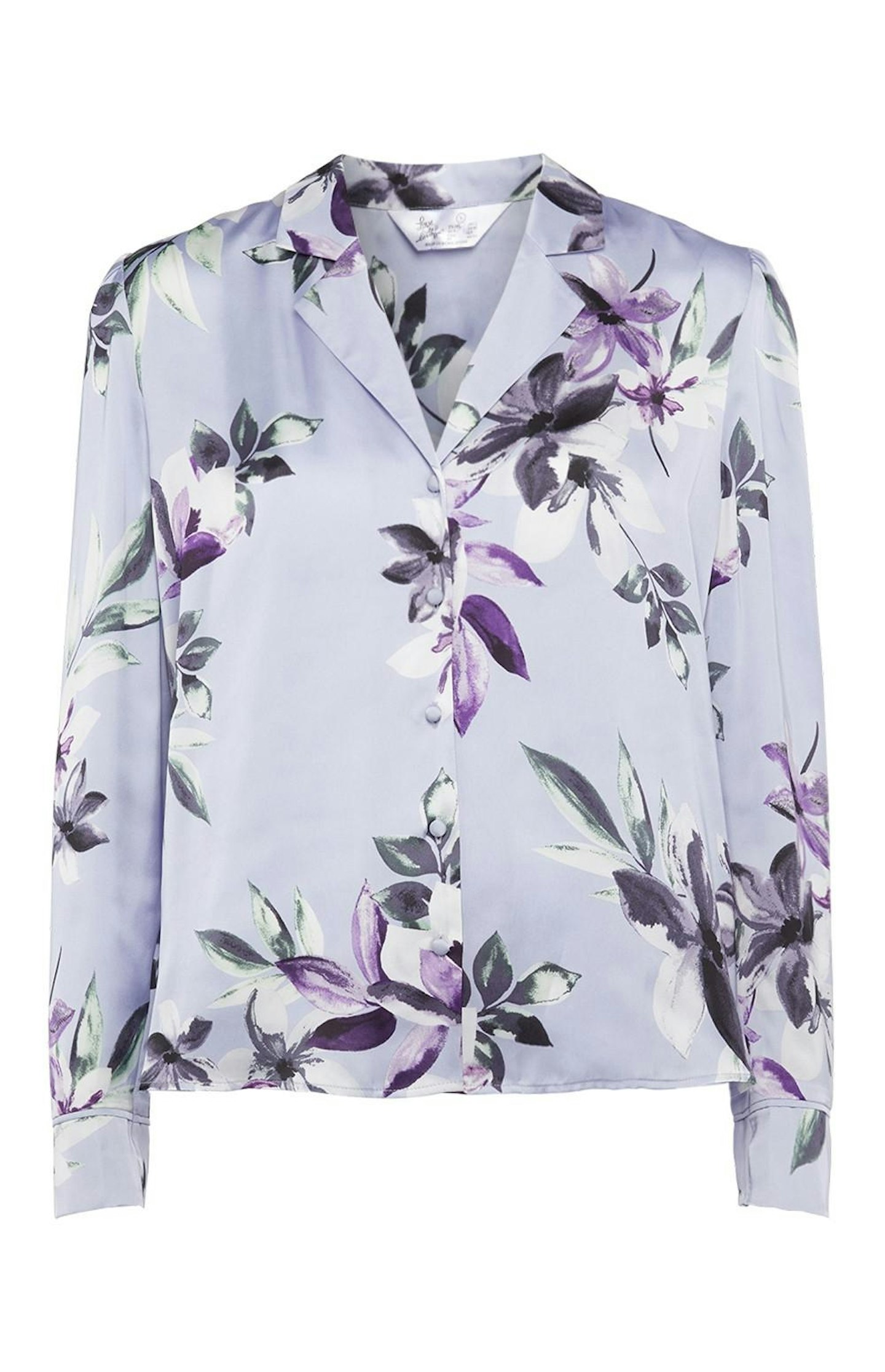 Primark, Blue Satin Pattern Floral Shirt, £10